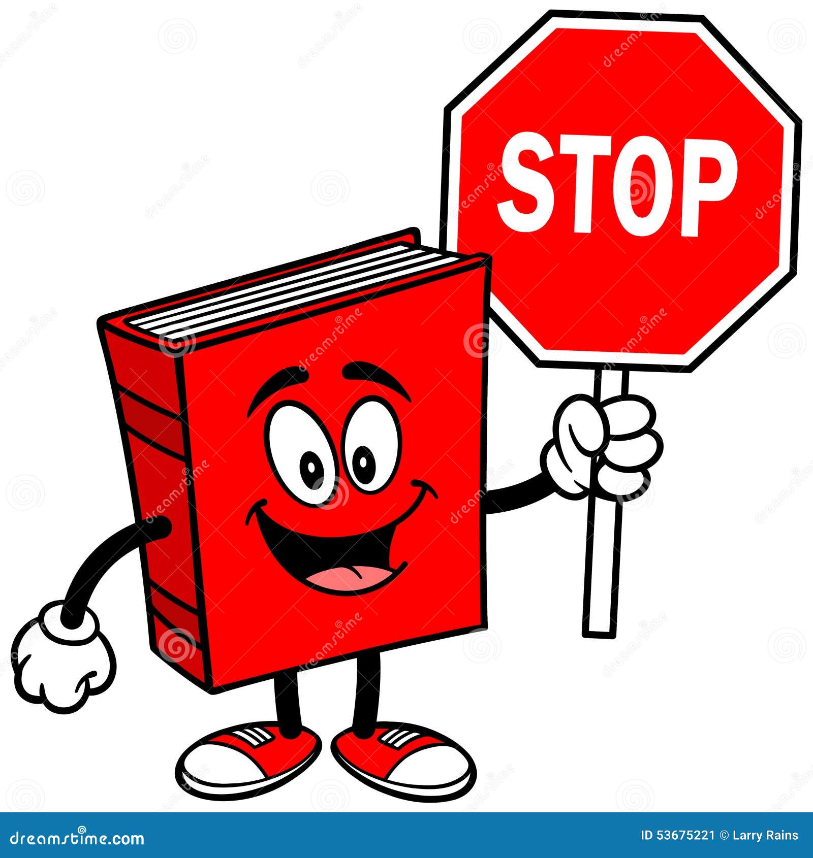 Book with Stop Sign stock vector. Illustration of standing 53675221