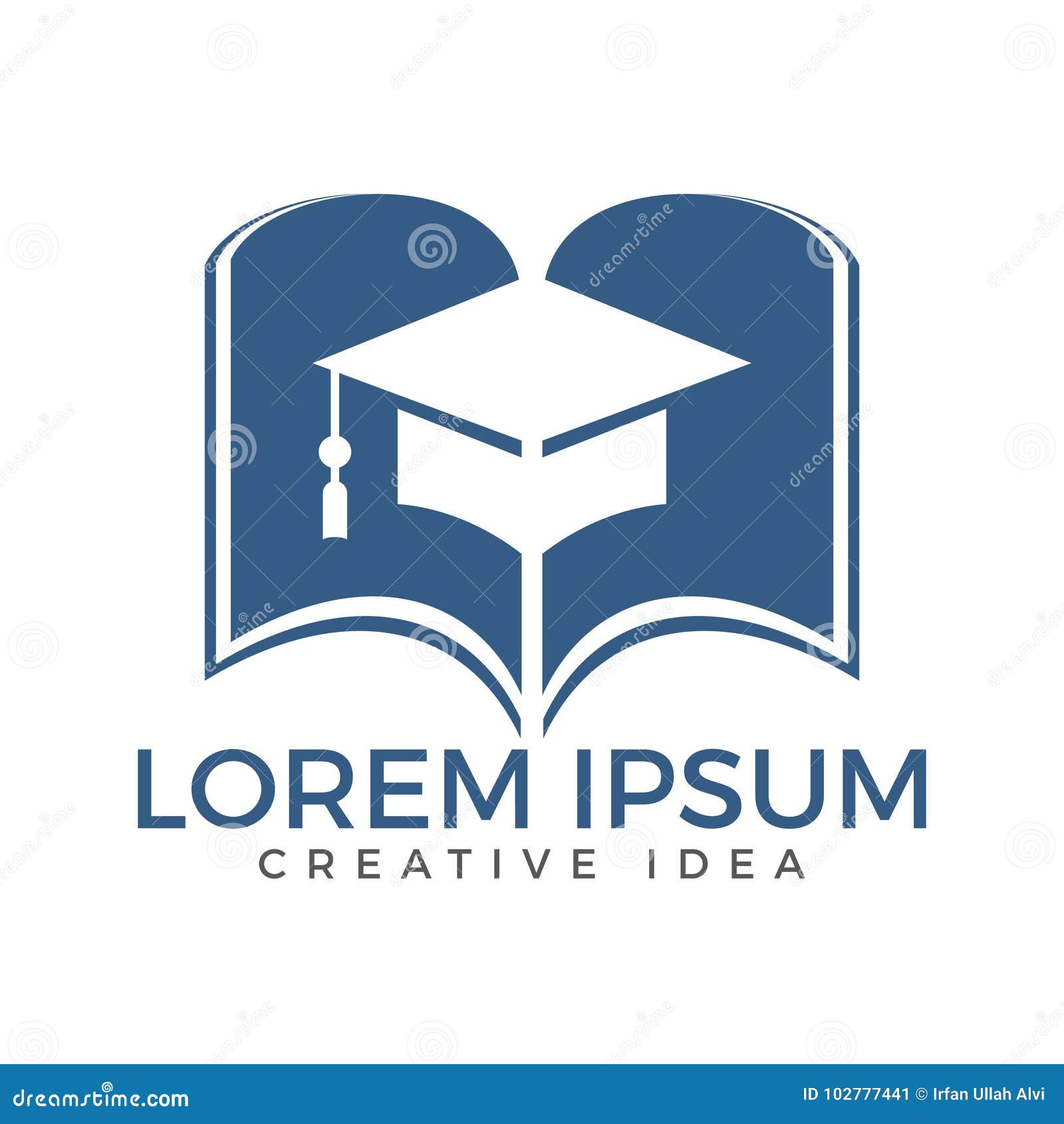Book and Student Cap Logo Design. Stock Illustration Illustration of