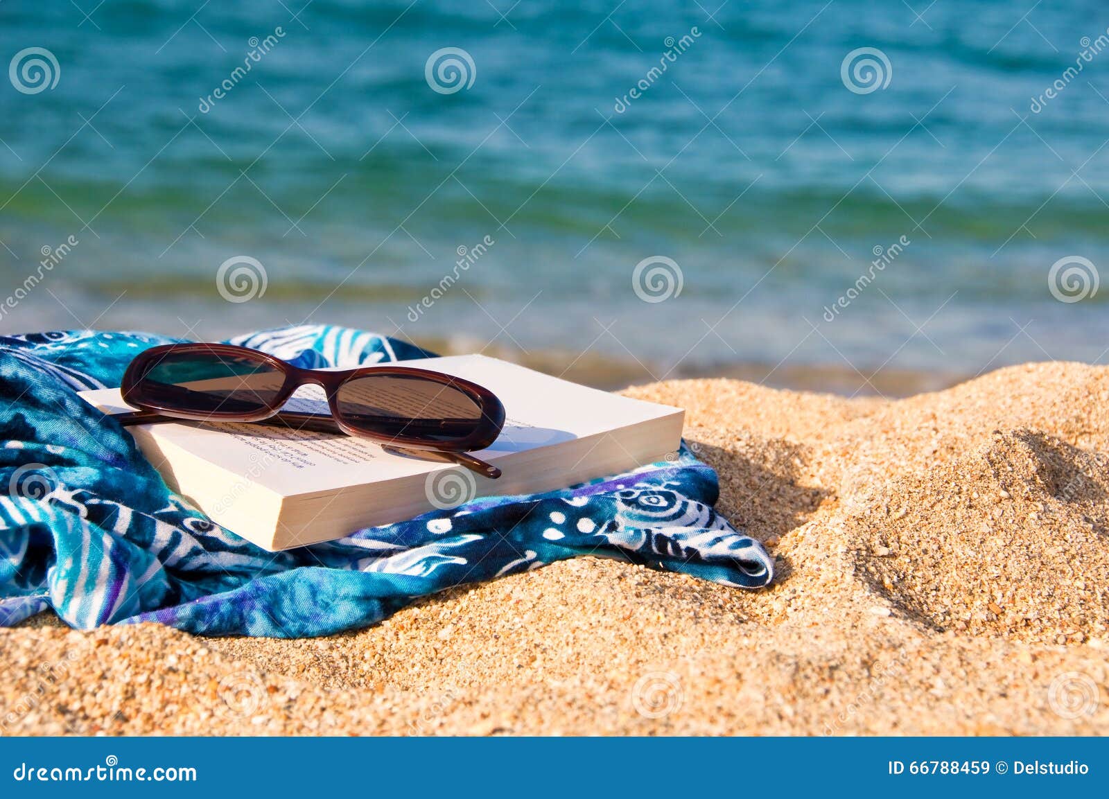 Book, Sunglasses on a Beach Stock Image Image of relax, ocean 66788459