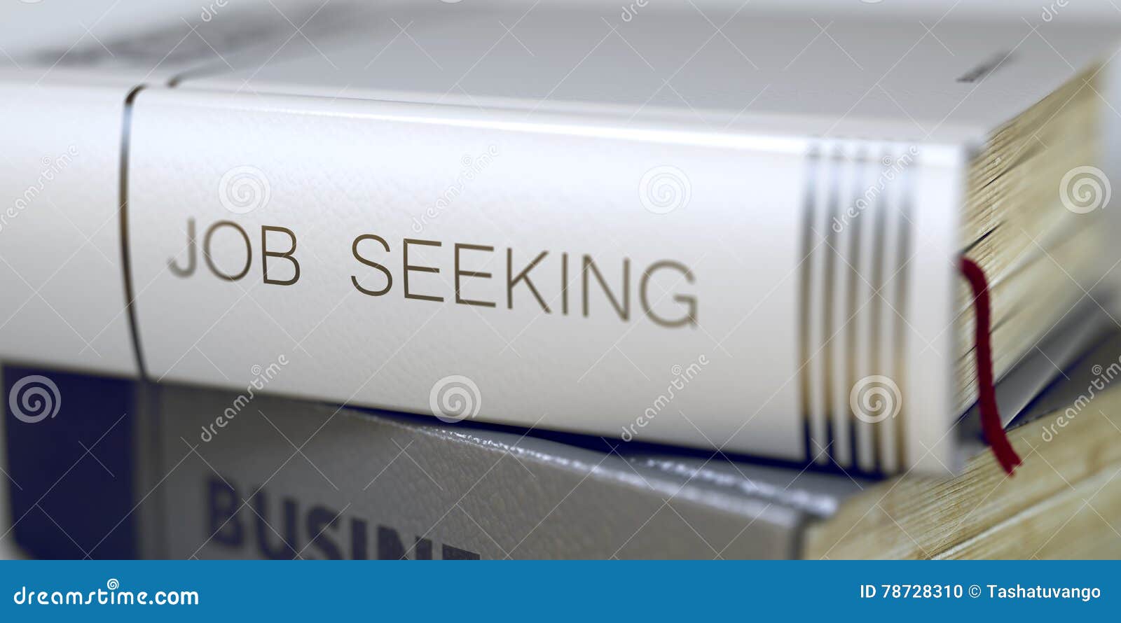 book title of job seeking. 3d.