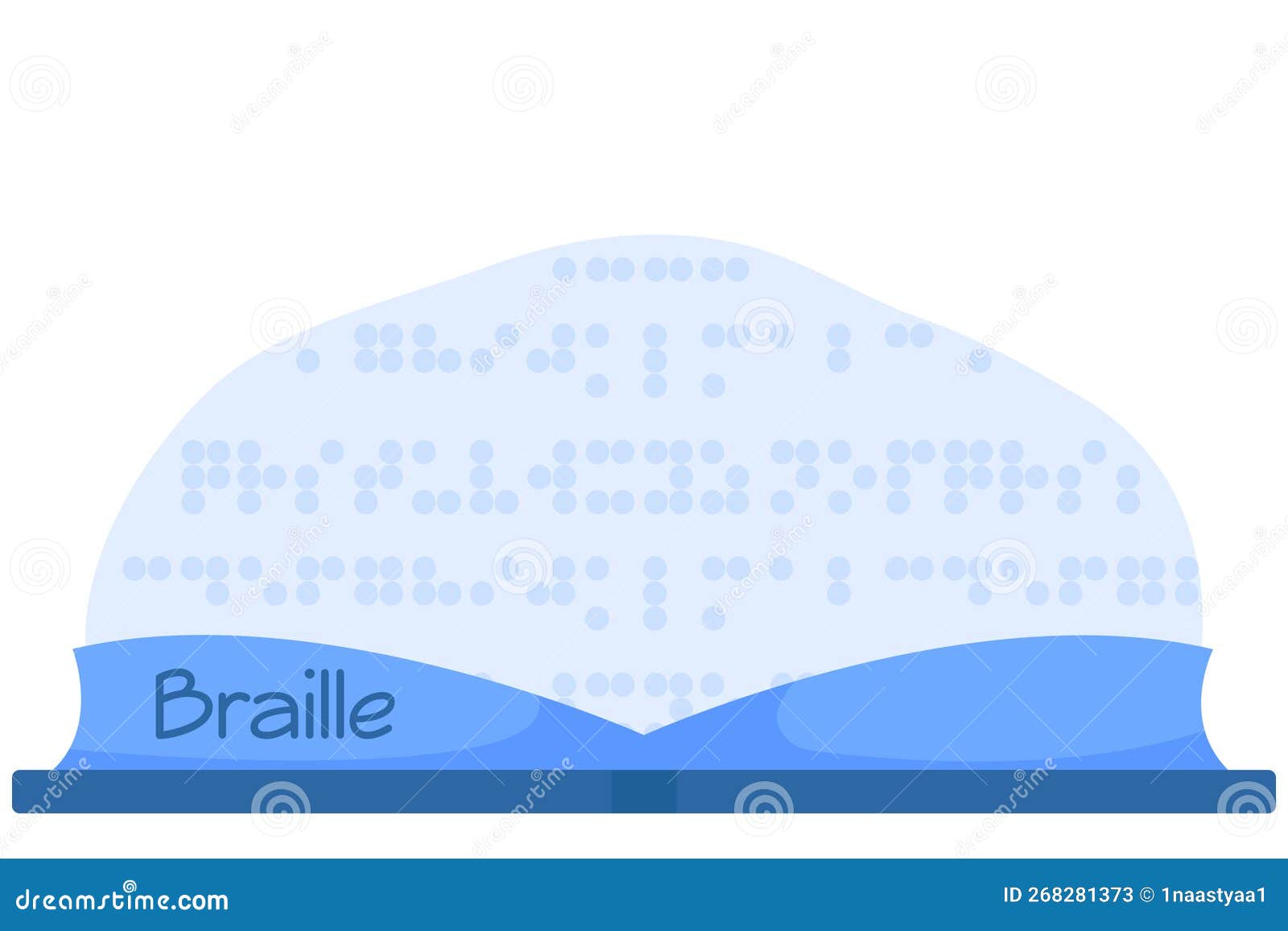 Book Written In Braille, Clipart Unfolded Book Cartoon Vector