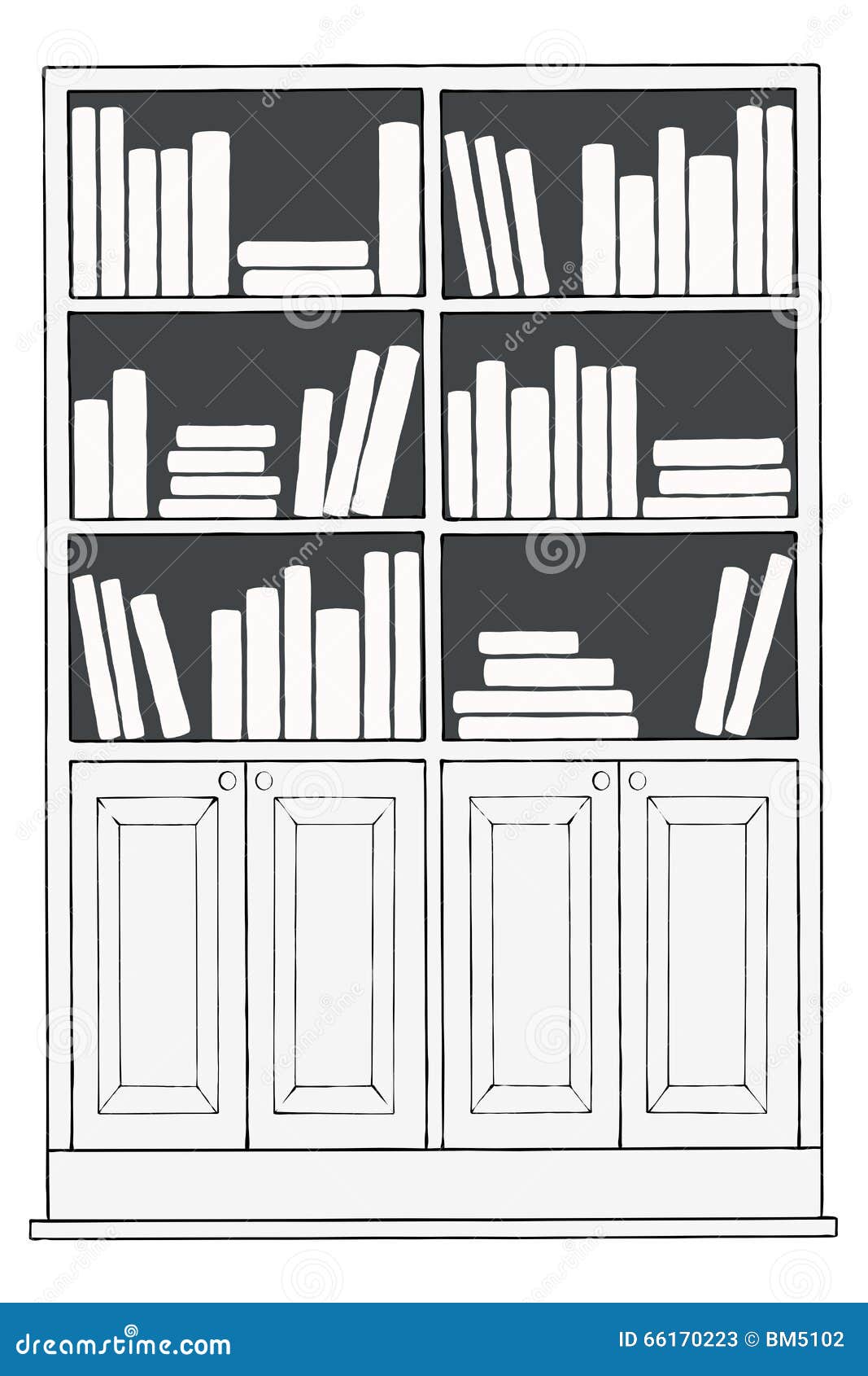 Bookcase Or Bookshelf Stock Illustration Illustration Of Simple