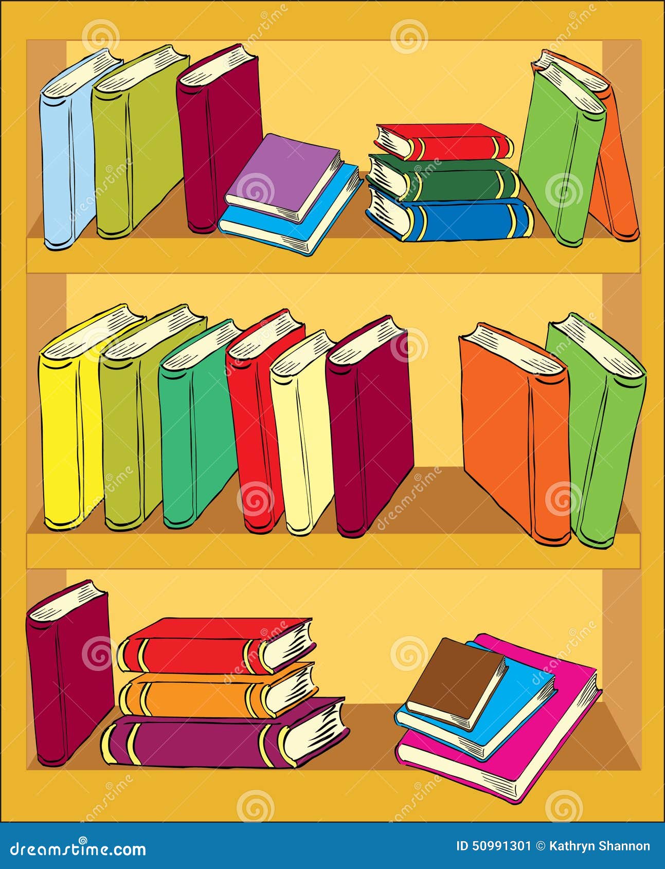 A bookcase stock vector. Illustration of books, publication 50991301