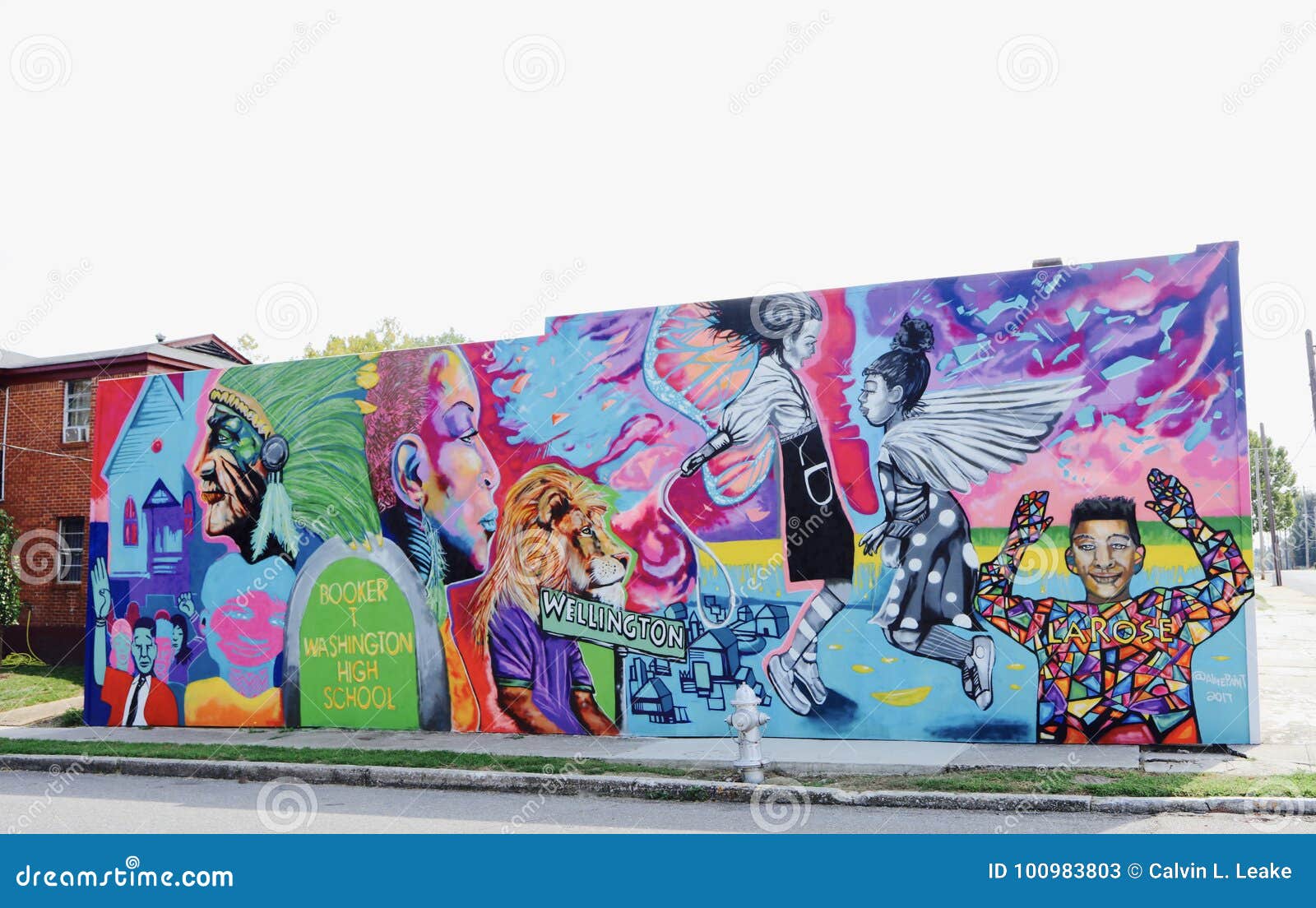Booker T Washington High School Mural Foto de Stock Editorial Imagem