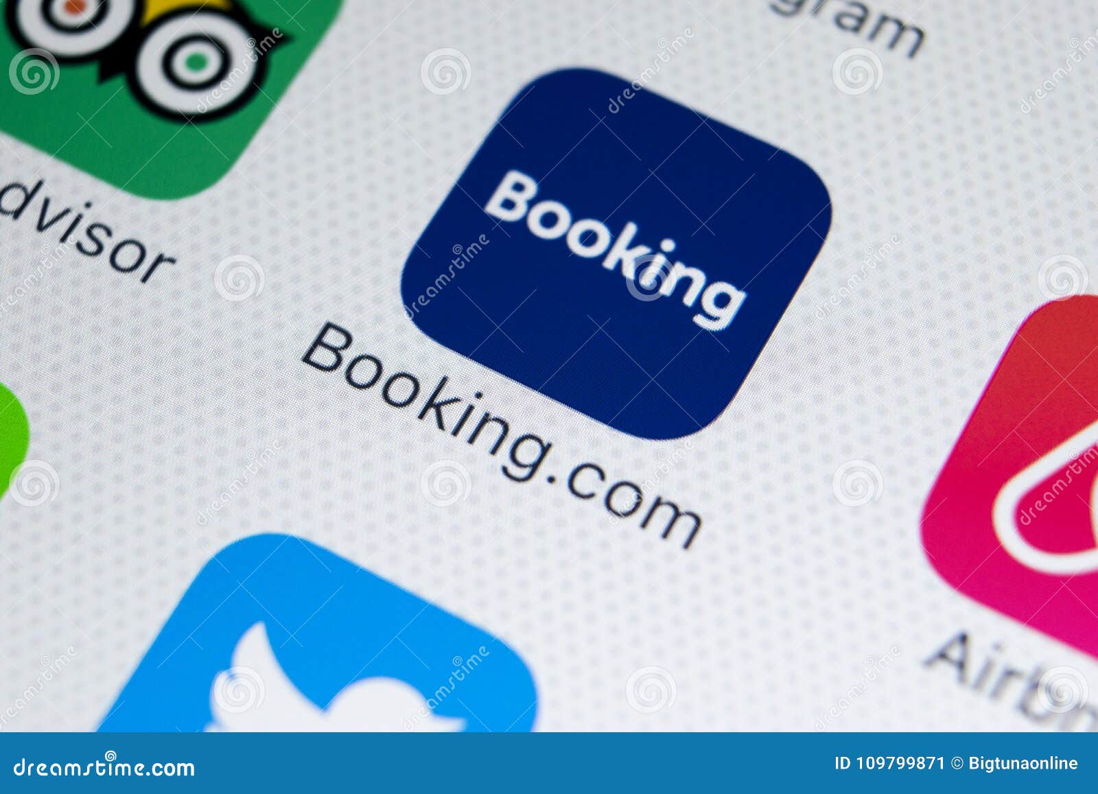 Booking Com Application Icon On Apple Iphone X Screen Close