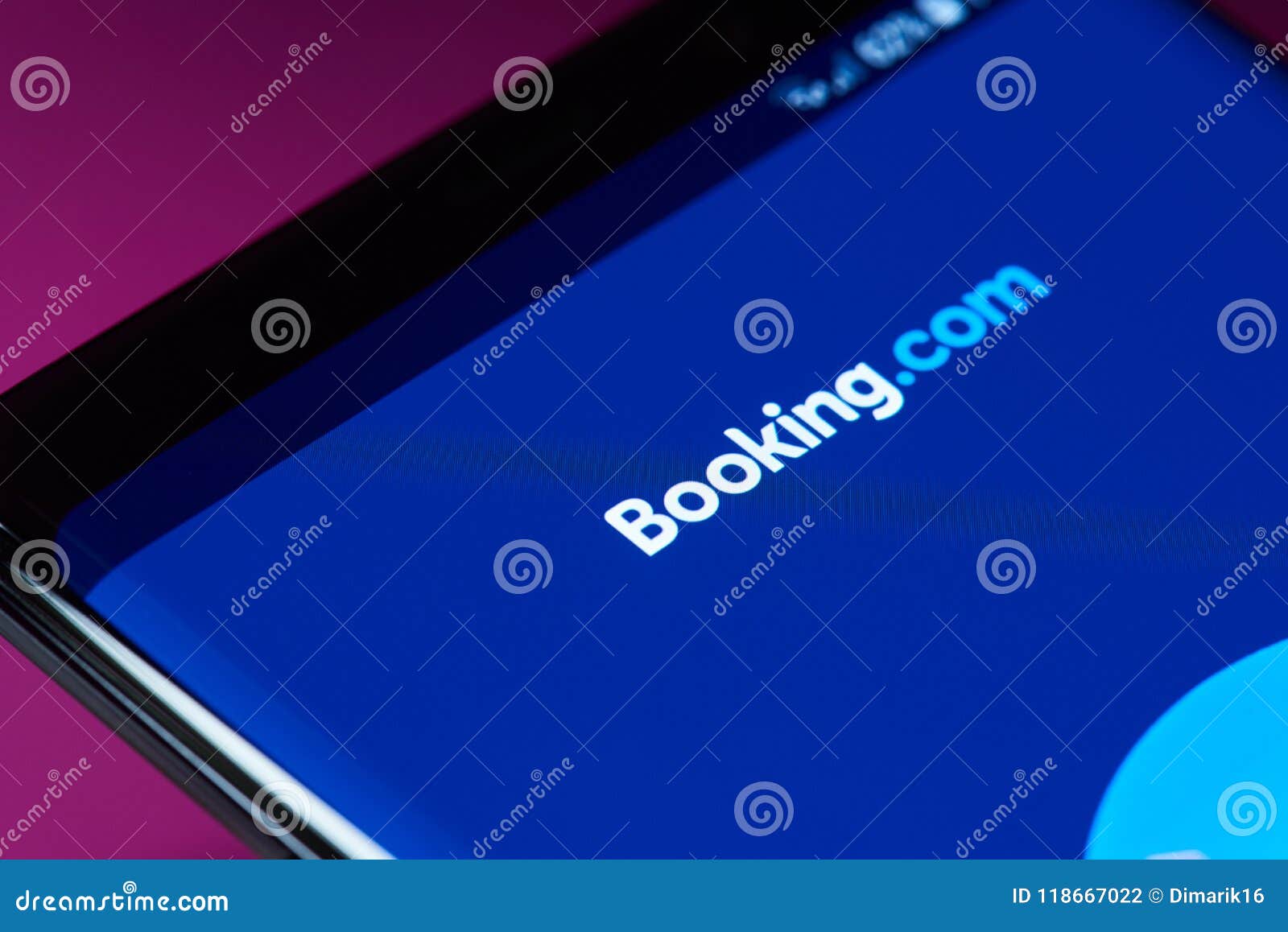 Booking Dot Com Application Menu Editorial Photography Image of data