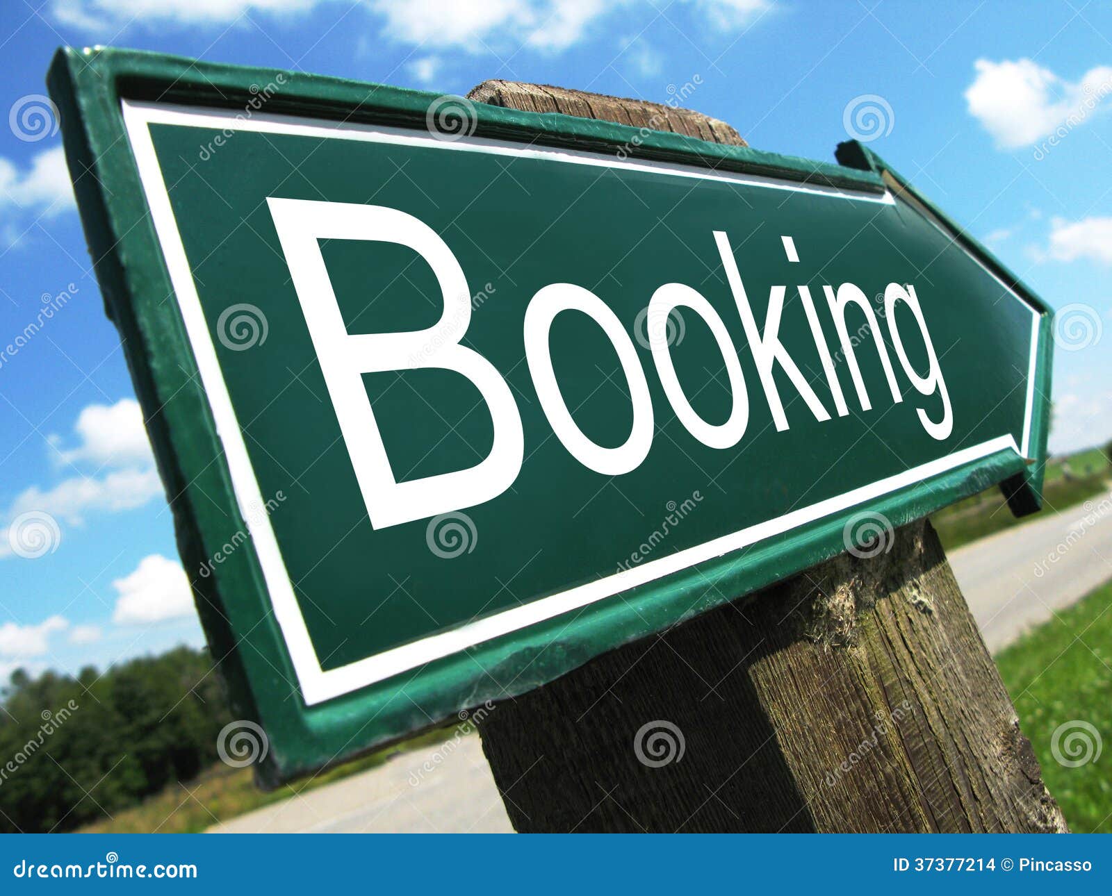 Booking road sign stock photo. Image of pointer, arrow