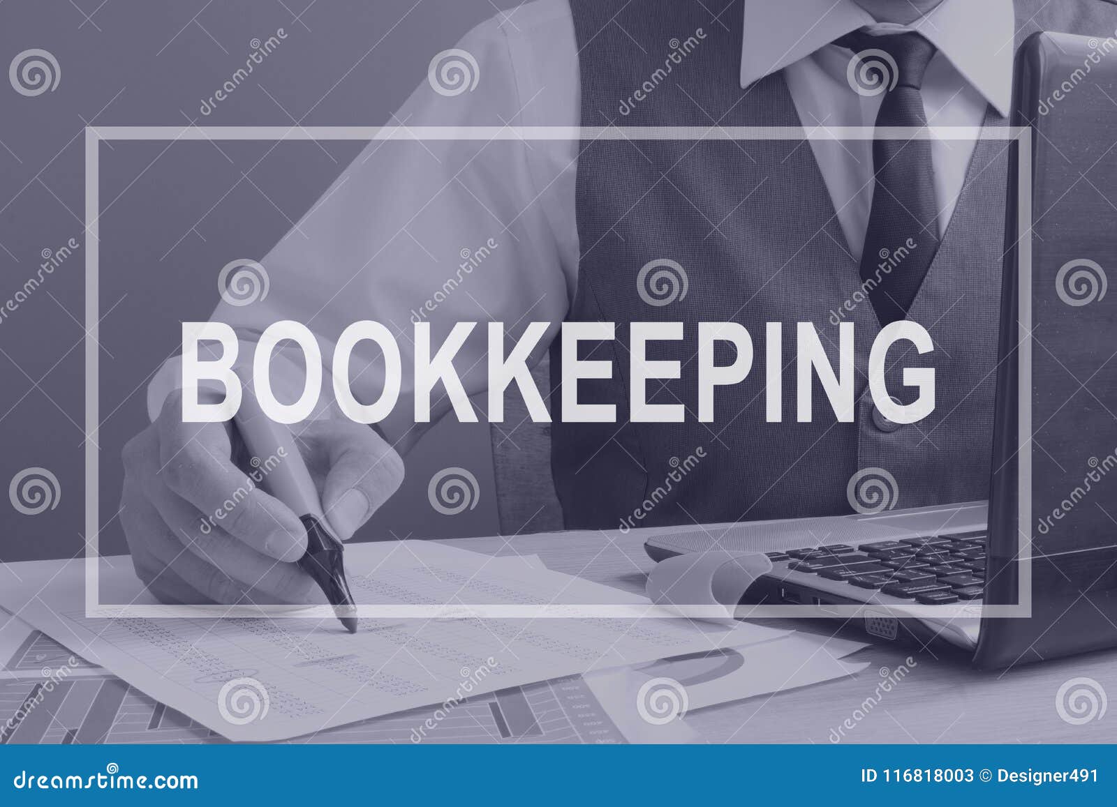 bookkeeping. bookkeeper working with financial report.