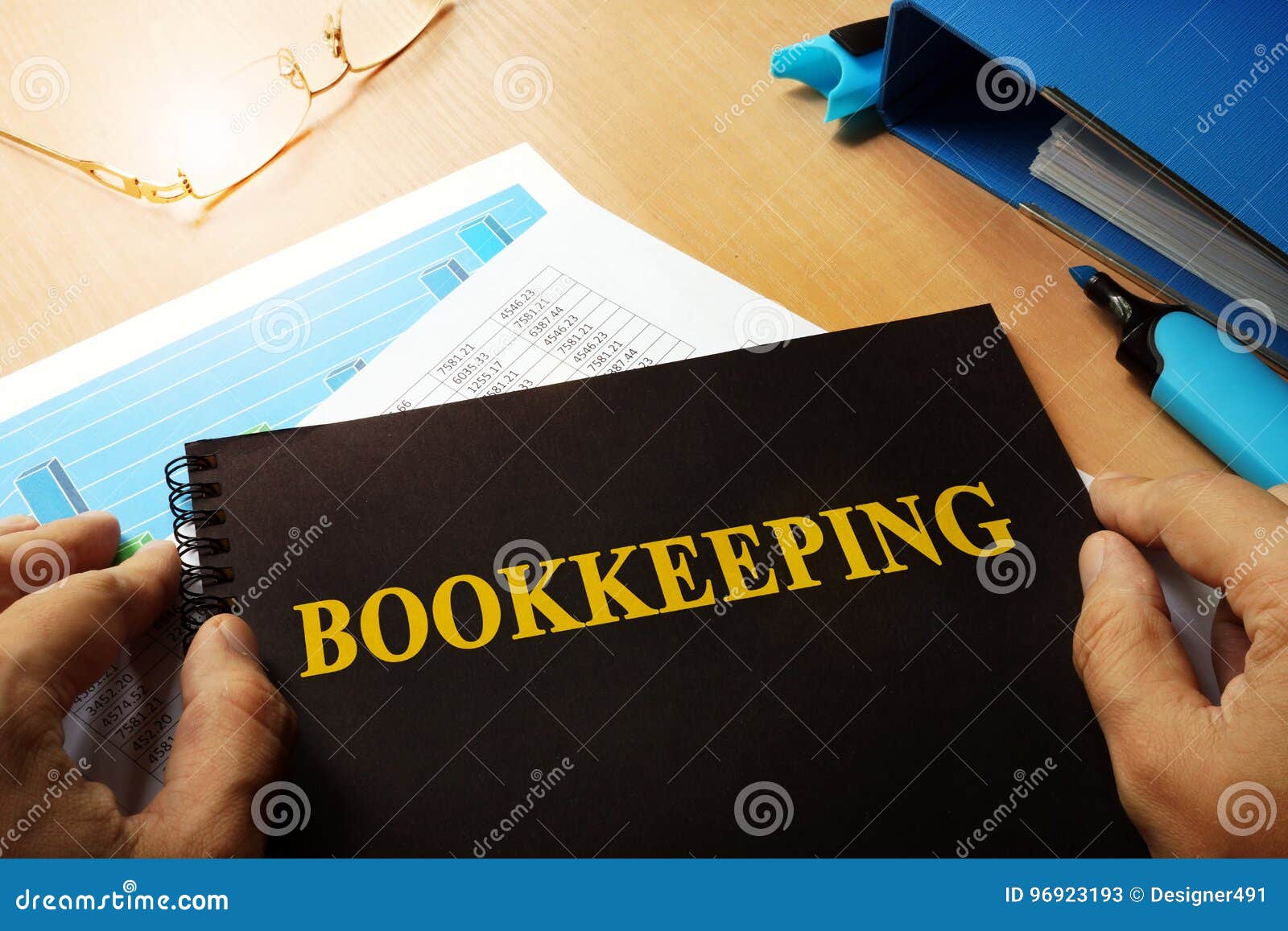 bookkeeping written on a note.