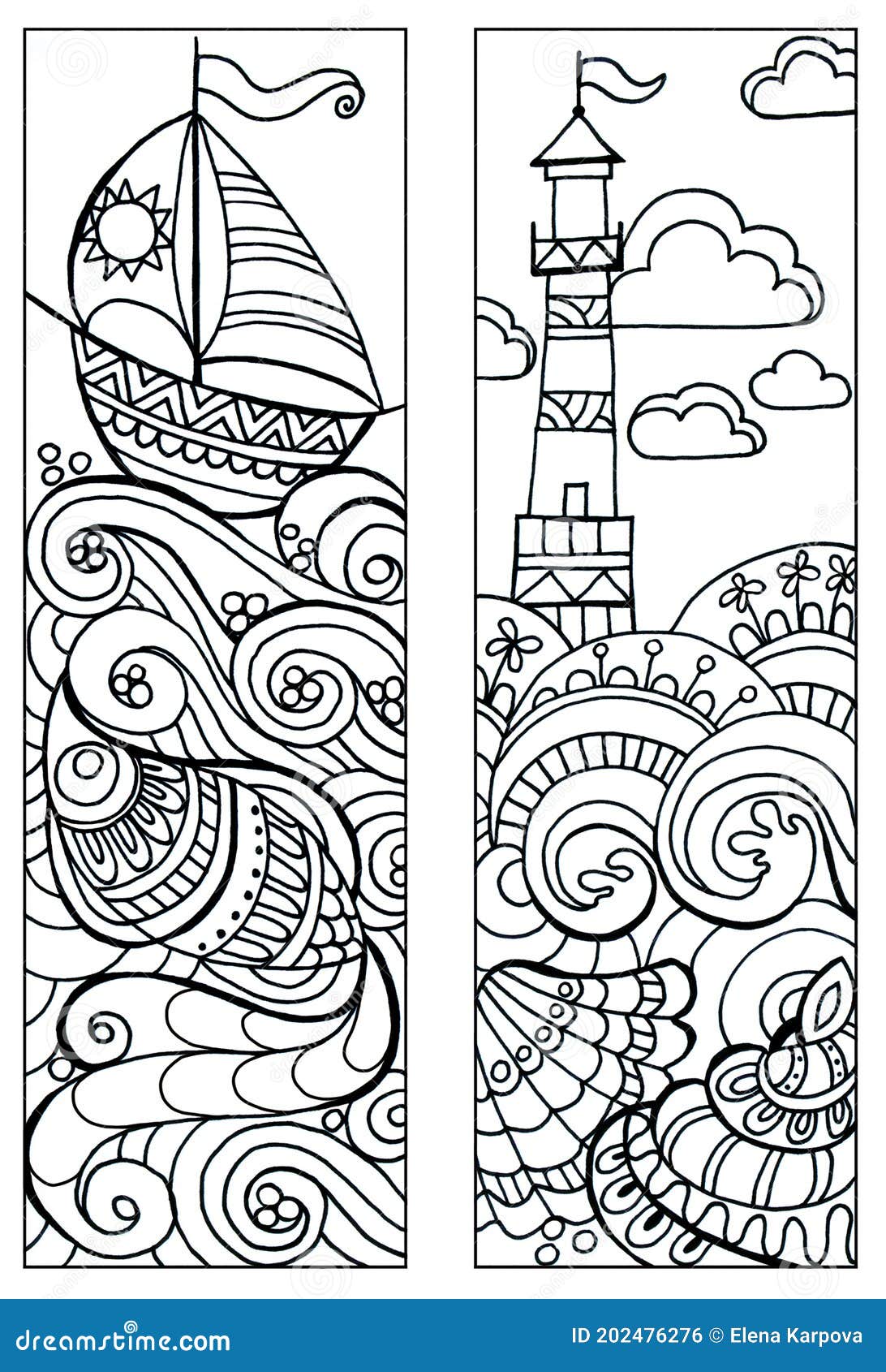 Coloring bookmarks set stock vector. Illustration of book - 120880616