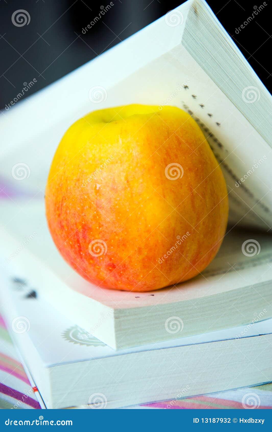 Books and apple stock photo. Image of hobby, healthy 13187932