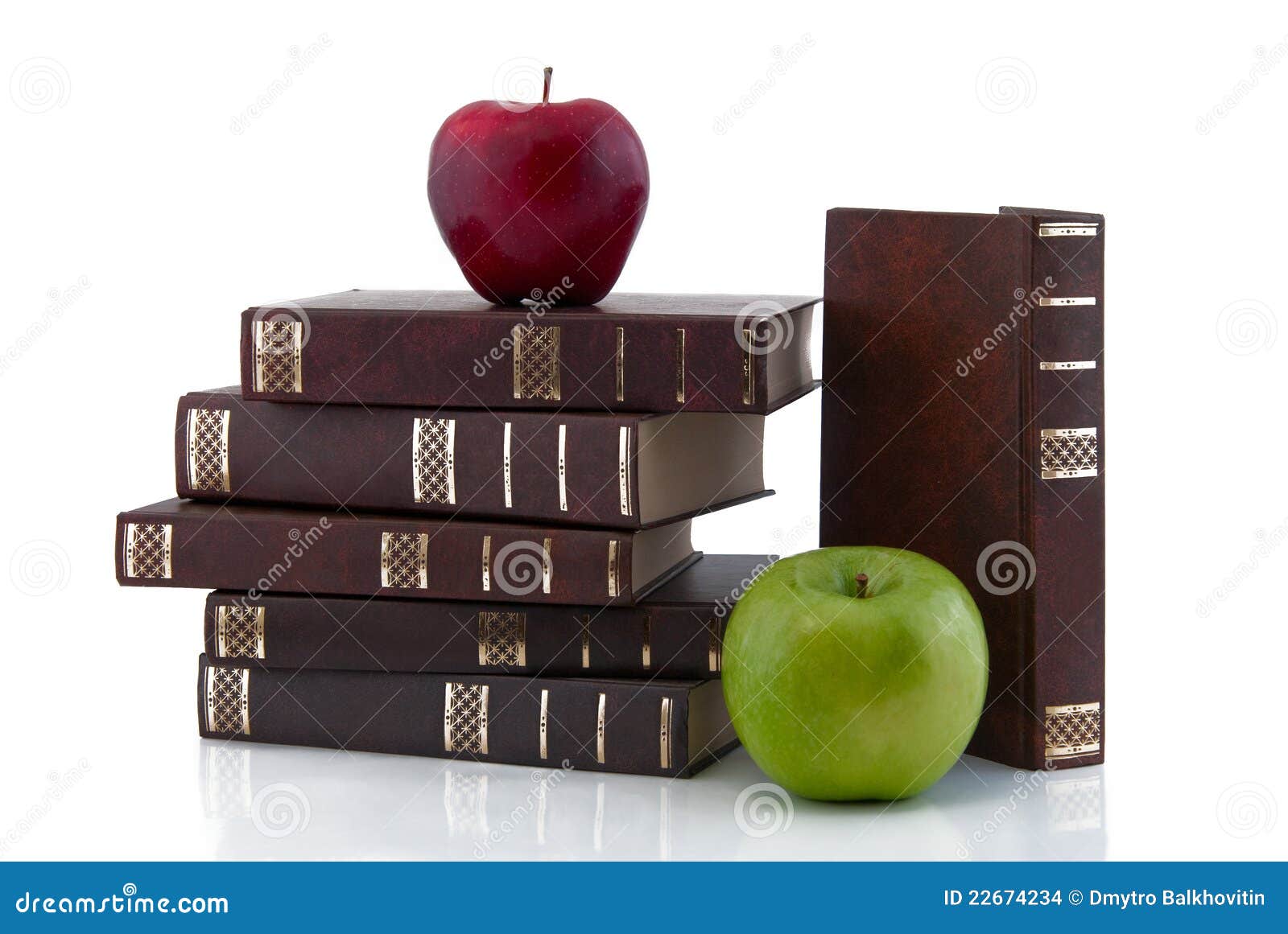 Books with apples stock photo. Image of learning, literature 22674234