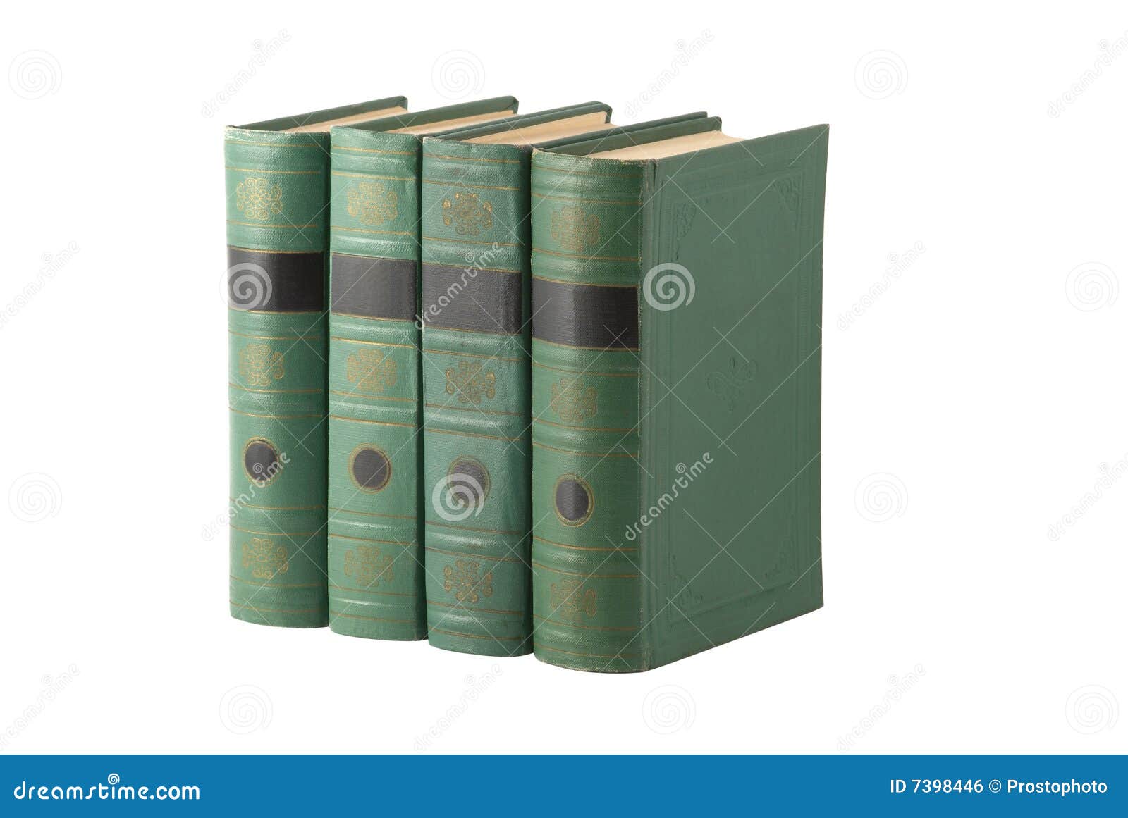 Books with green cover stock photo. Image of binding, volume 7398446