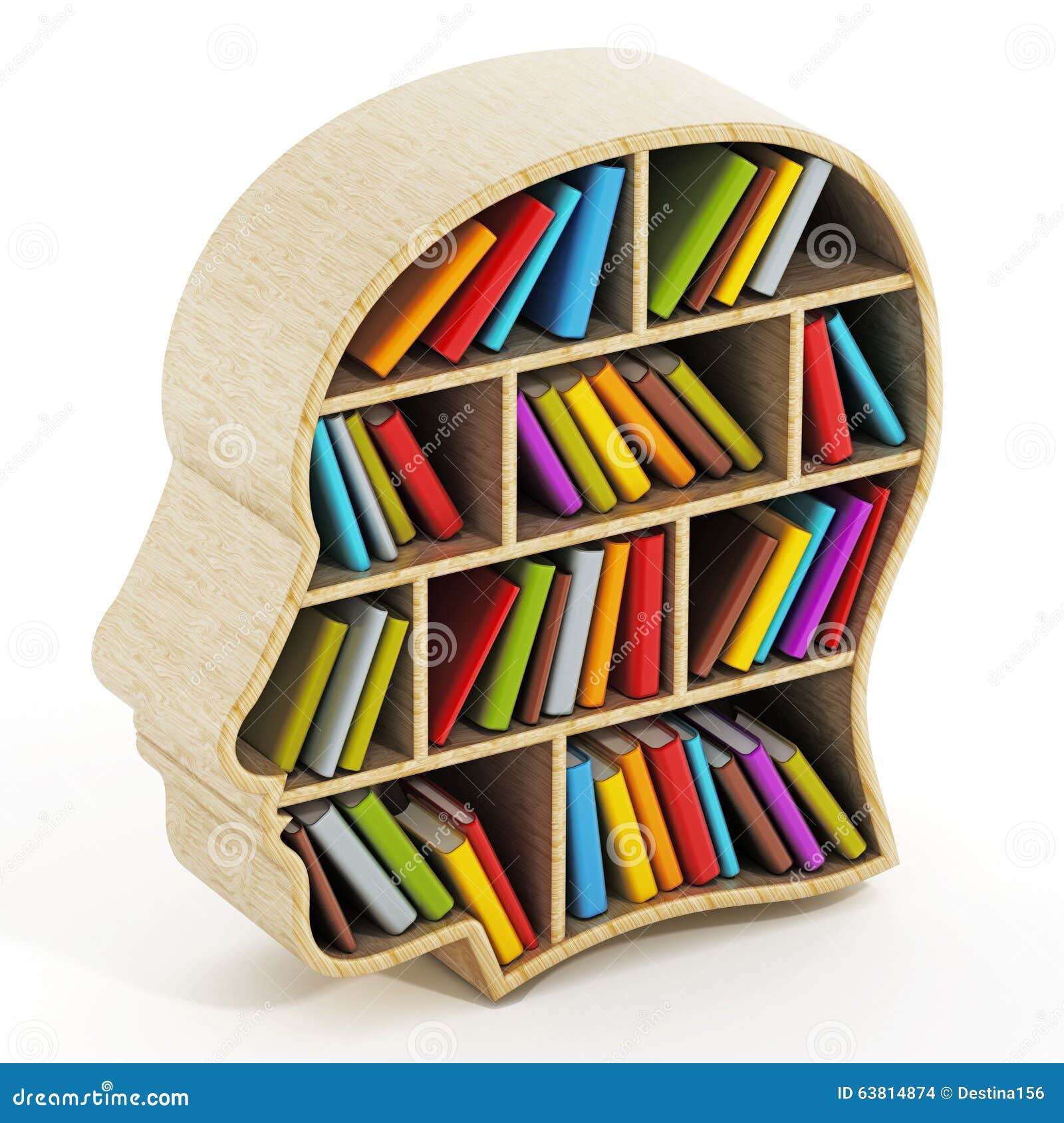 Books Inside Head Shaped Bookshelf Stock Photo Image Of Same