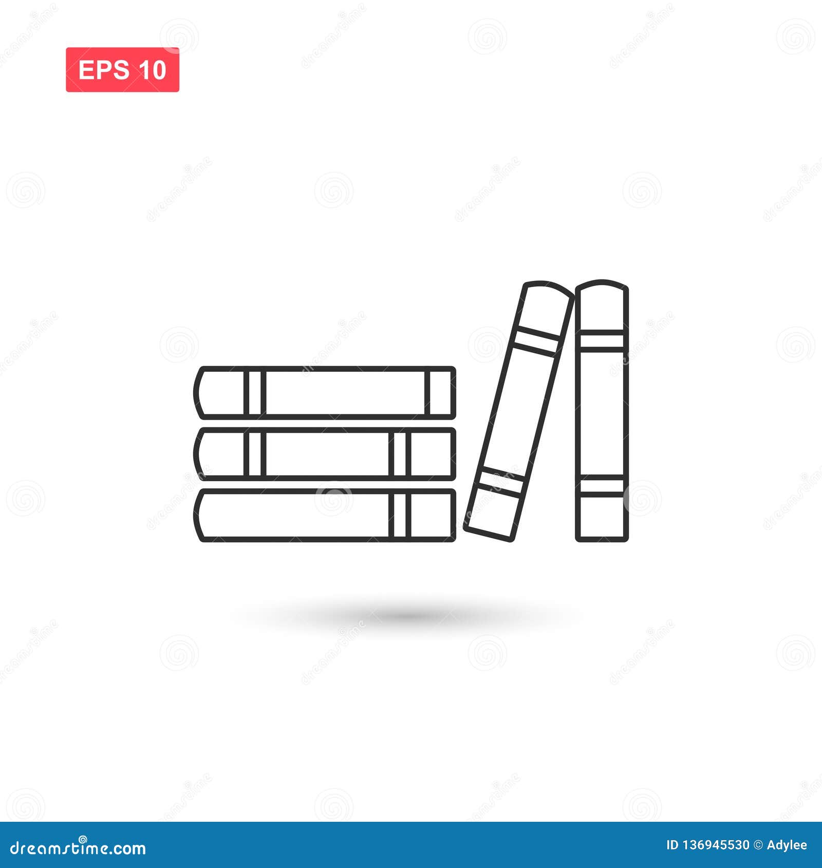 Download Books Library Icon Vector Design Isolated Stock Vector - Illustration of perfect, logo: 136945530