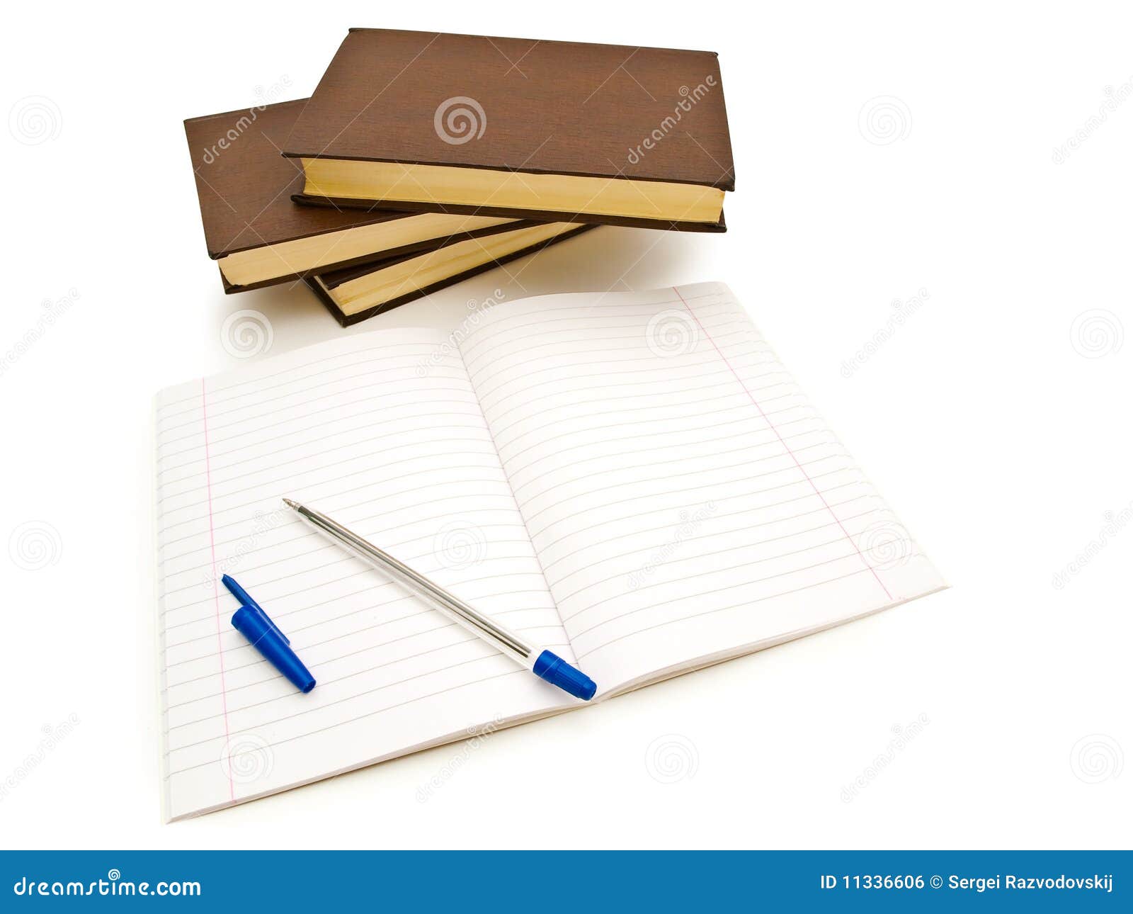 Books and notepad stock photo. Image of office, retro 11336606