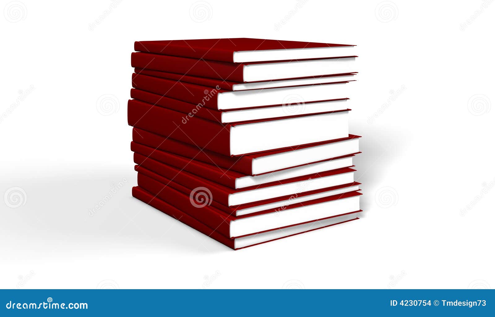 Books red on white background