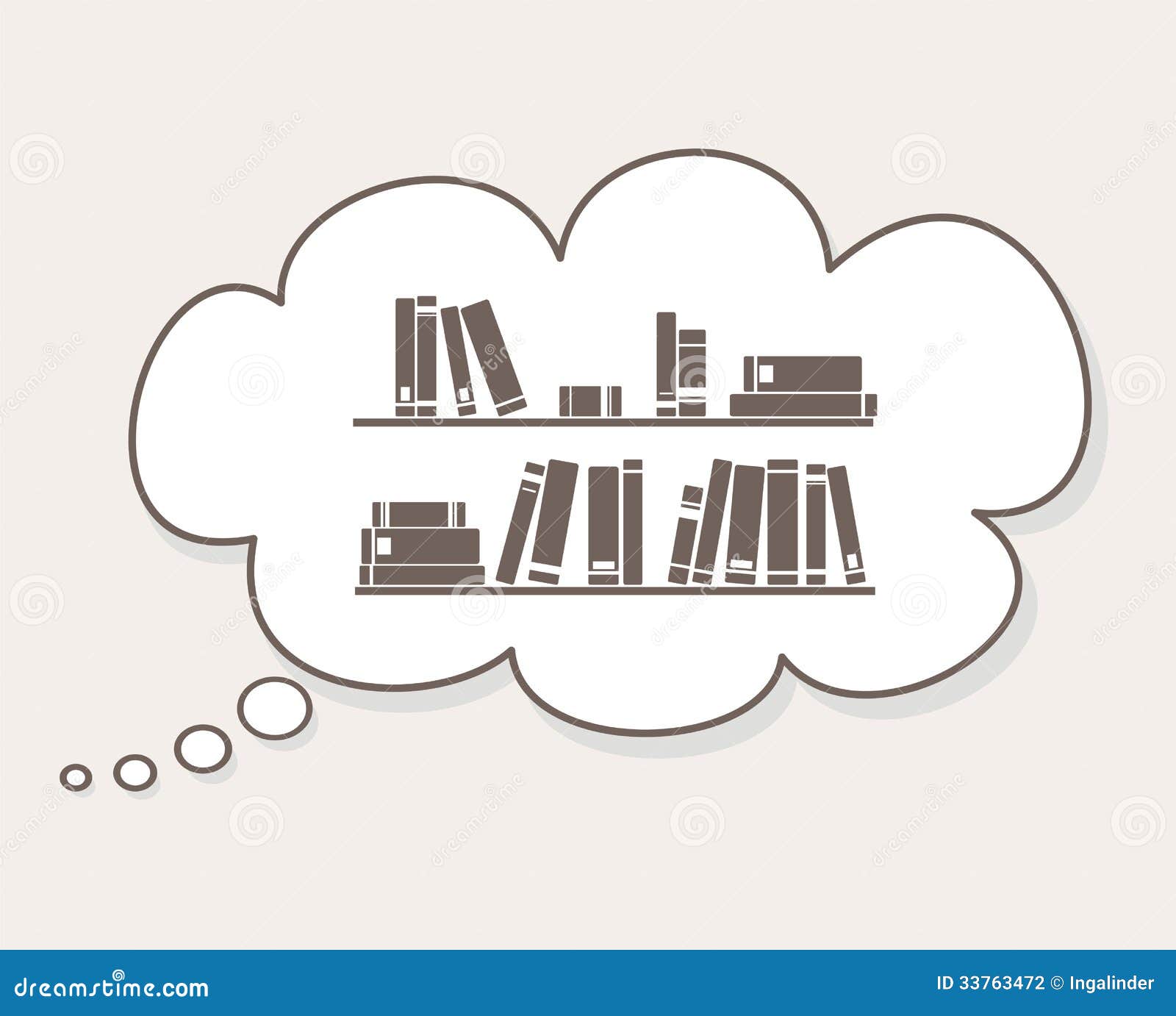 Vector Books On The Shelf In Speech Bubble Balloon Stock Vector