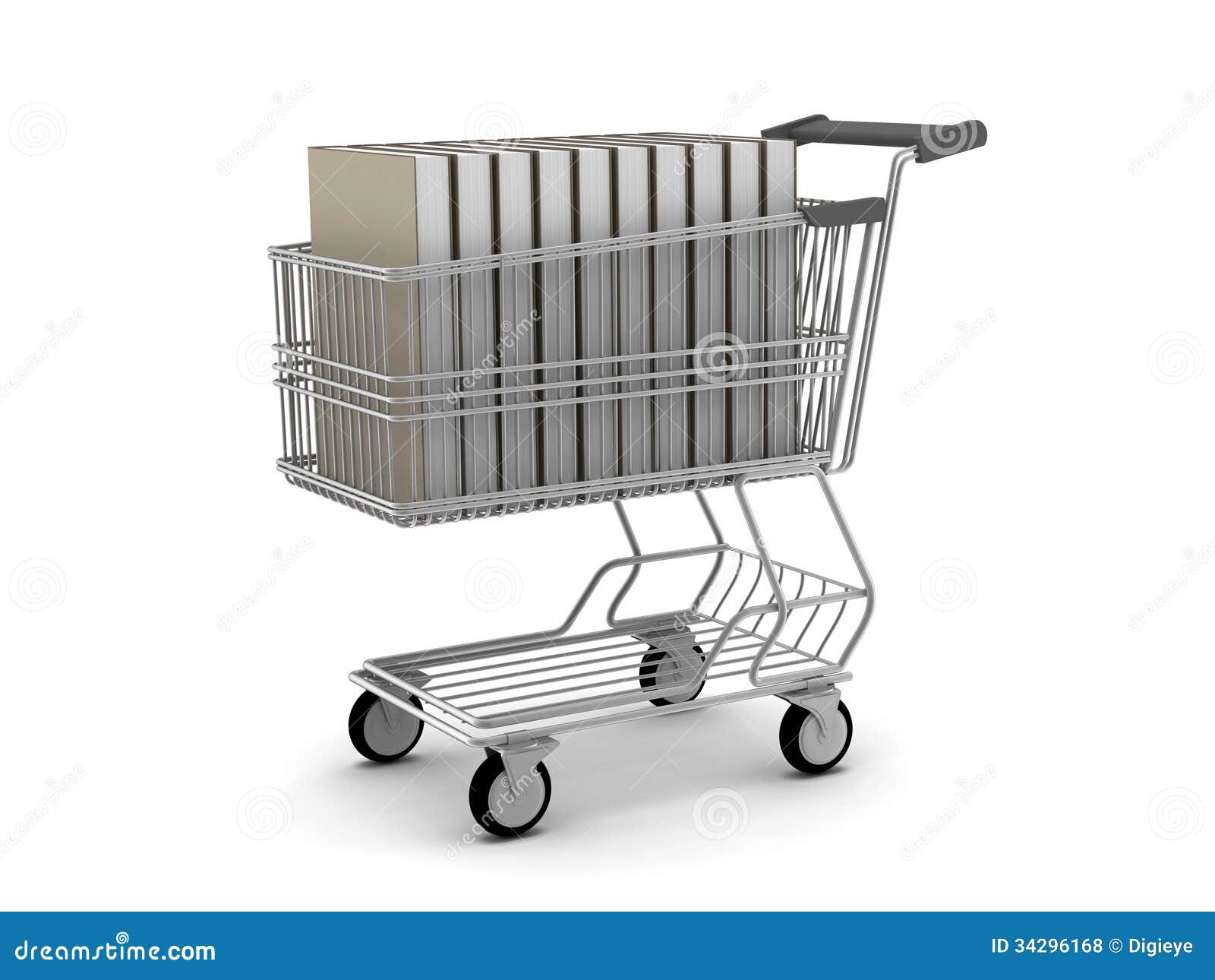 Books in shopping cart stock photo. Image of bookstore 34296168