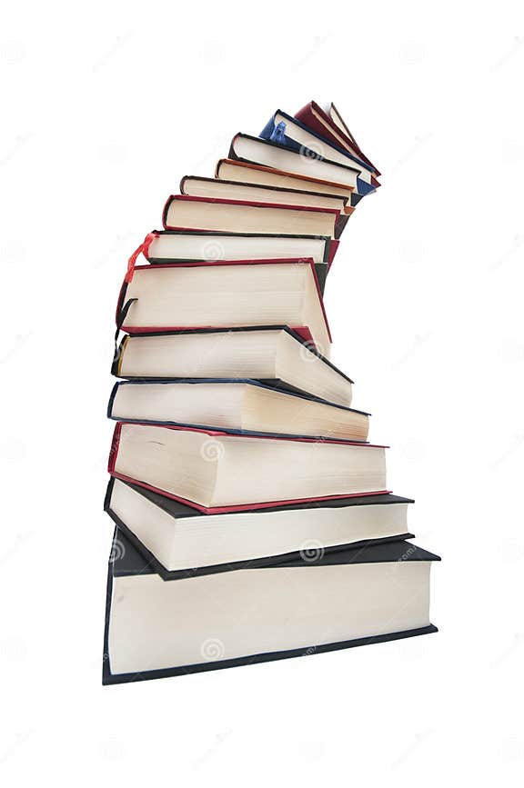 Books stacked in a spiral stock photo. Image of stacked 27557090