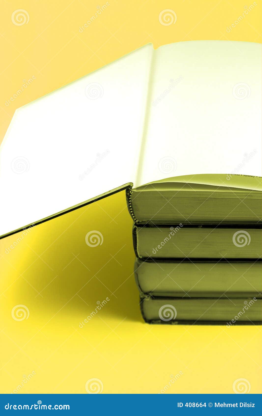 Books Stacked Up Yellow Background Stock Photo Image of