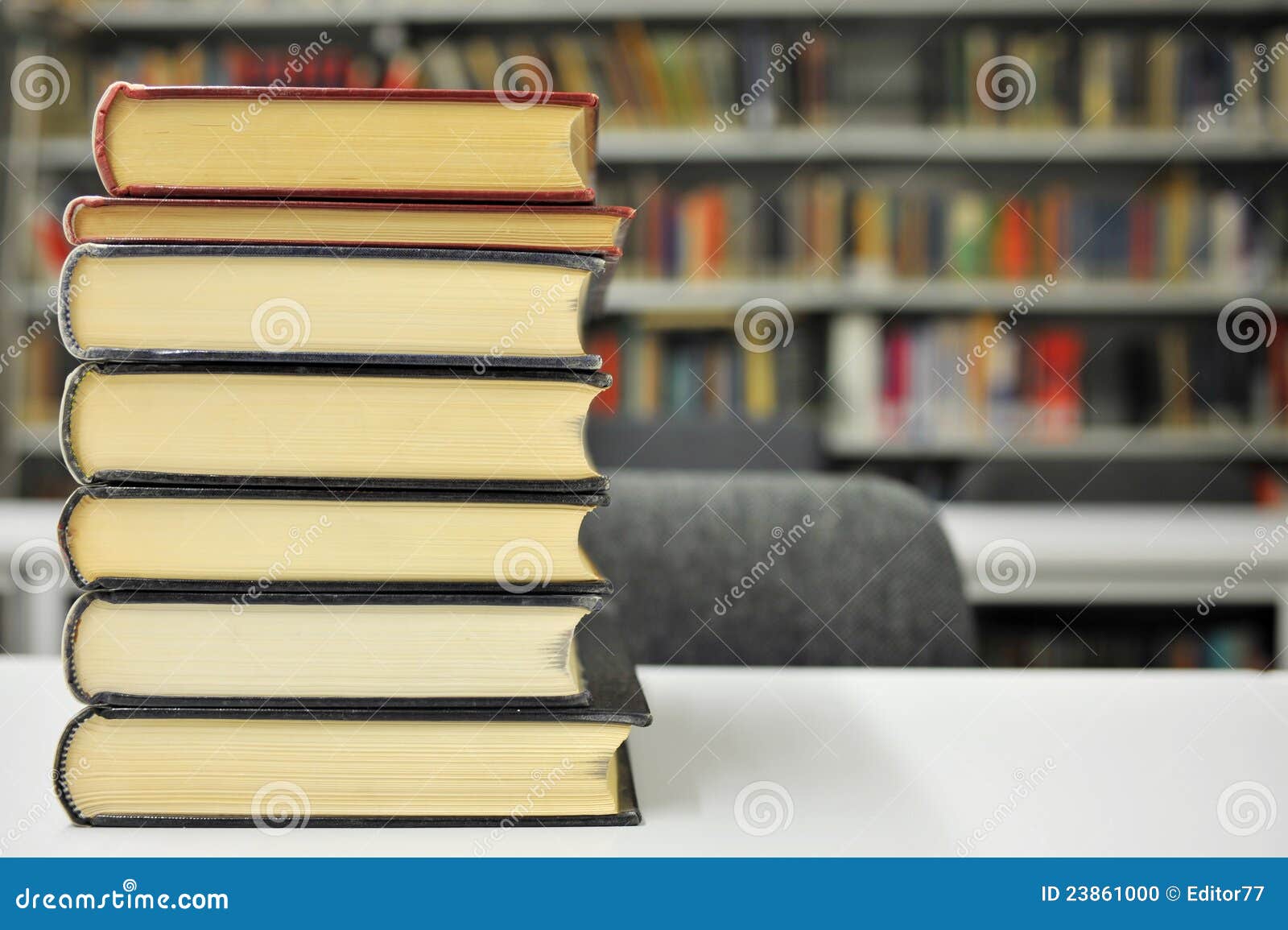 Books on the Table in College Library Stock Photo Image of scholar