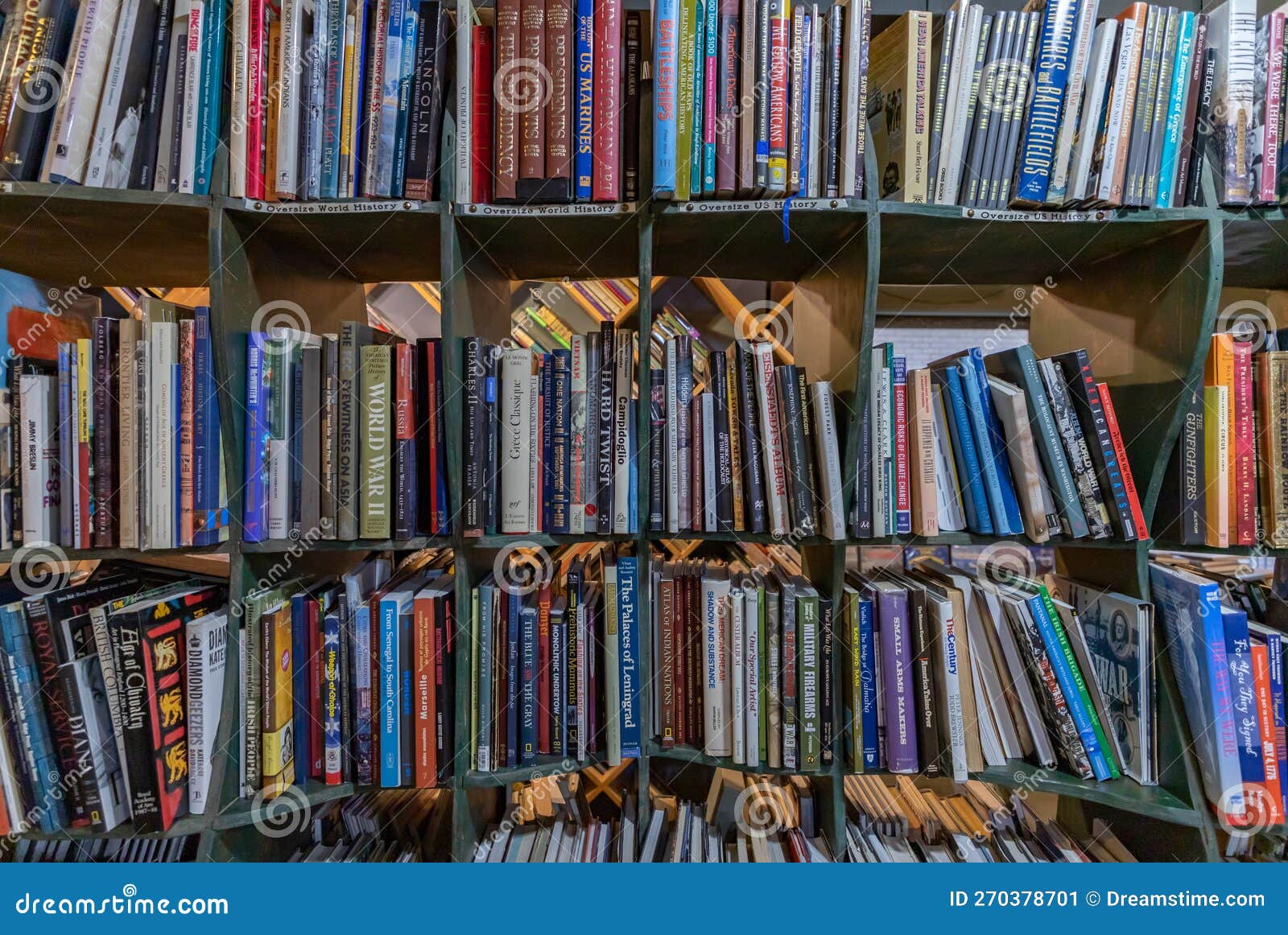 Bookshelf of a Bookstore editorial photo. Image of 270378701