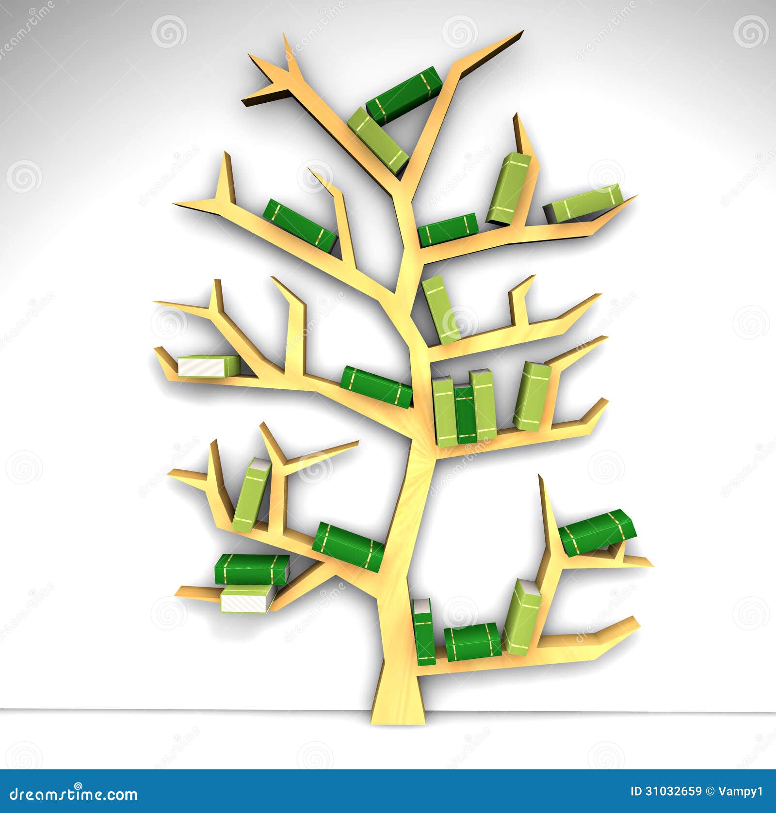 Bookshelf In The Shape Of Tree Illustration 31032659 Megapixl