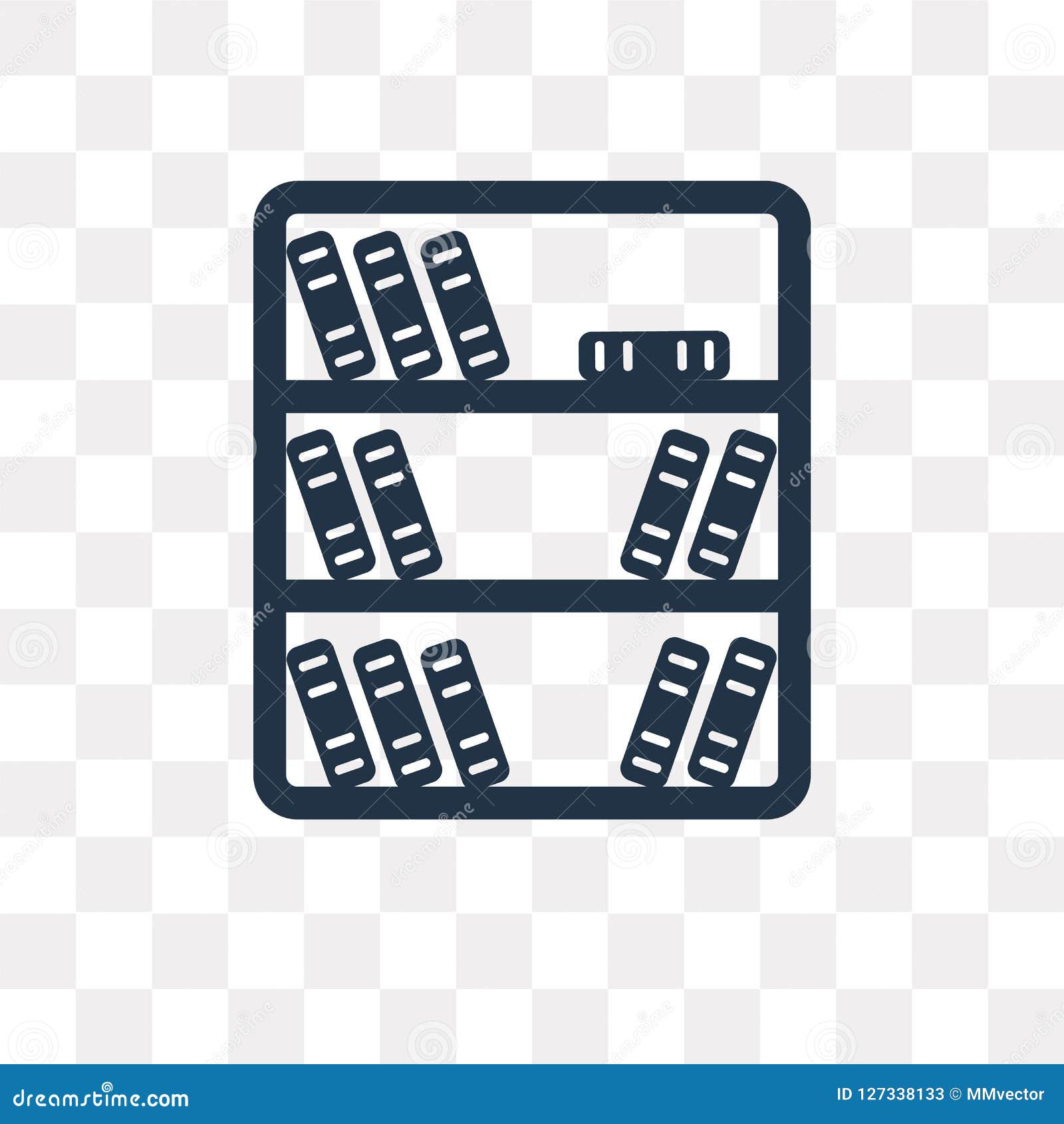 Bookshelf Vector Icon Isolated On Transparent Background Bookshelf Transparency Concept Can Be Used Web And Mobile Illustration 127338133 Megapixl
