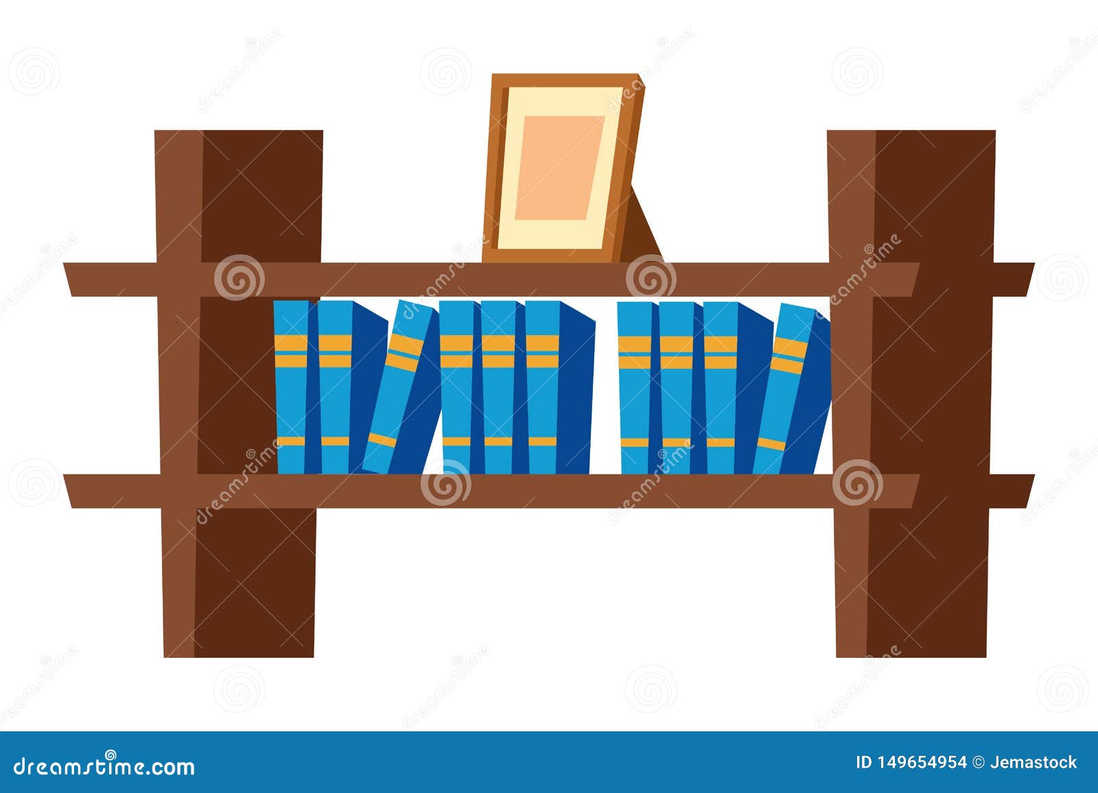 Bookshelf On The Wall Icon Stock Vector Illustration Of Antique