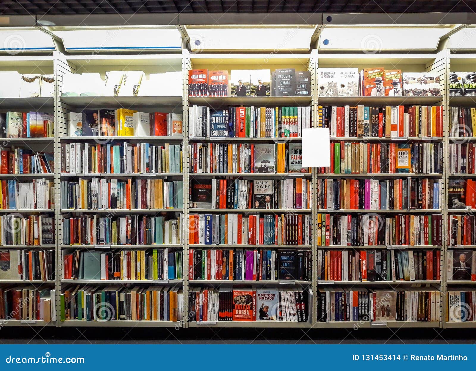 Bookstore Shelves Advertisement Mockup. Small Flyer Stock Photo Image