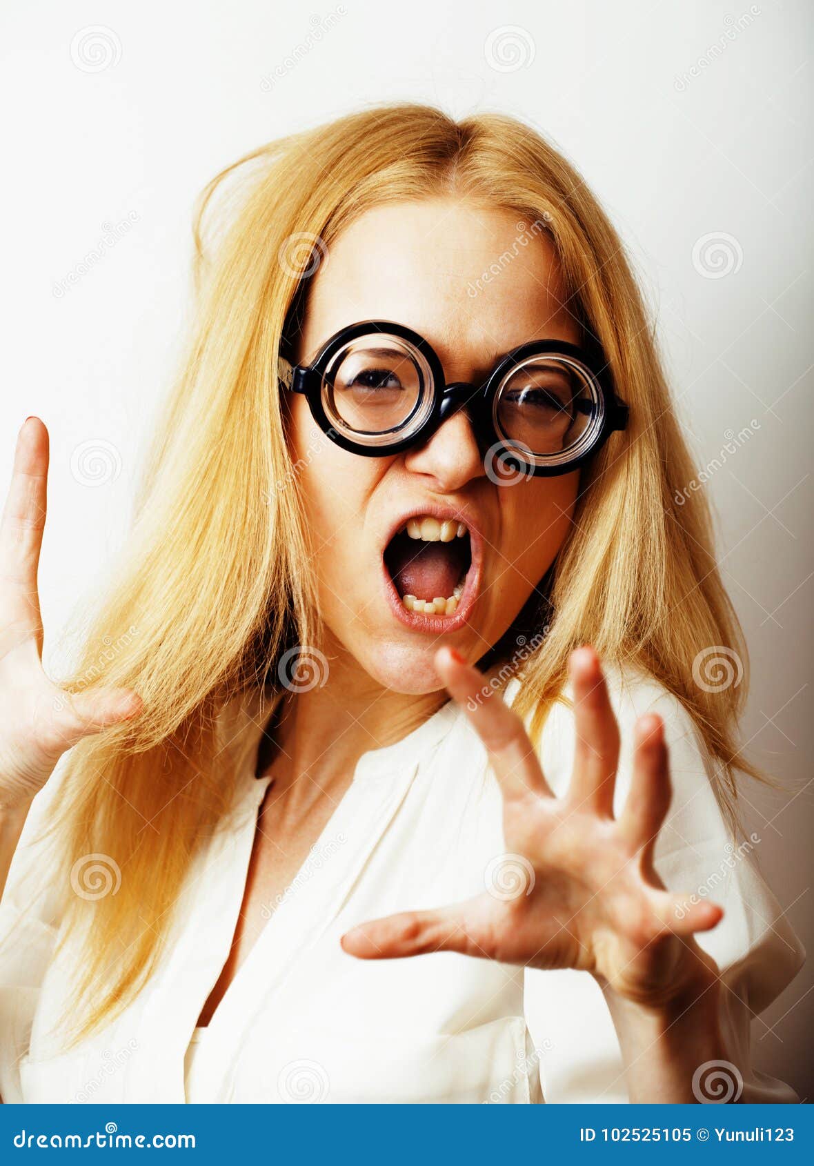 Bookworm Cute Young Blond Woman In Glasses Blond Hair Teenage Goofy 