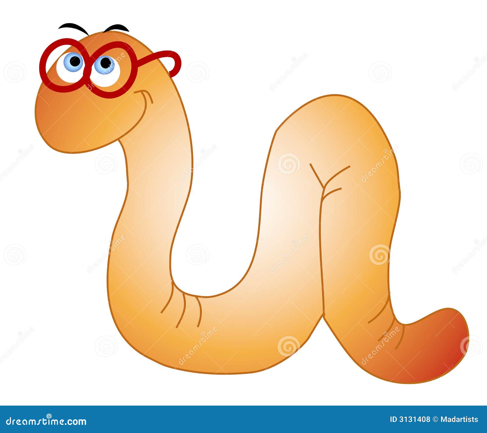 bookworm worm wearing glasses