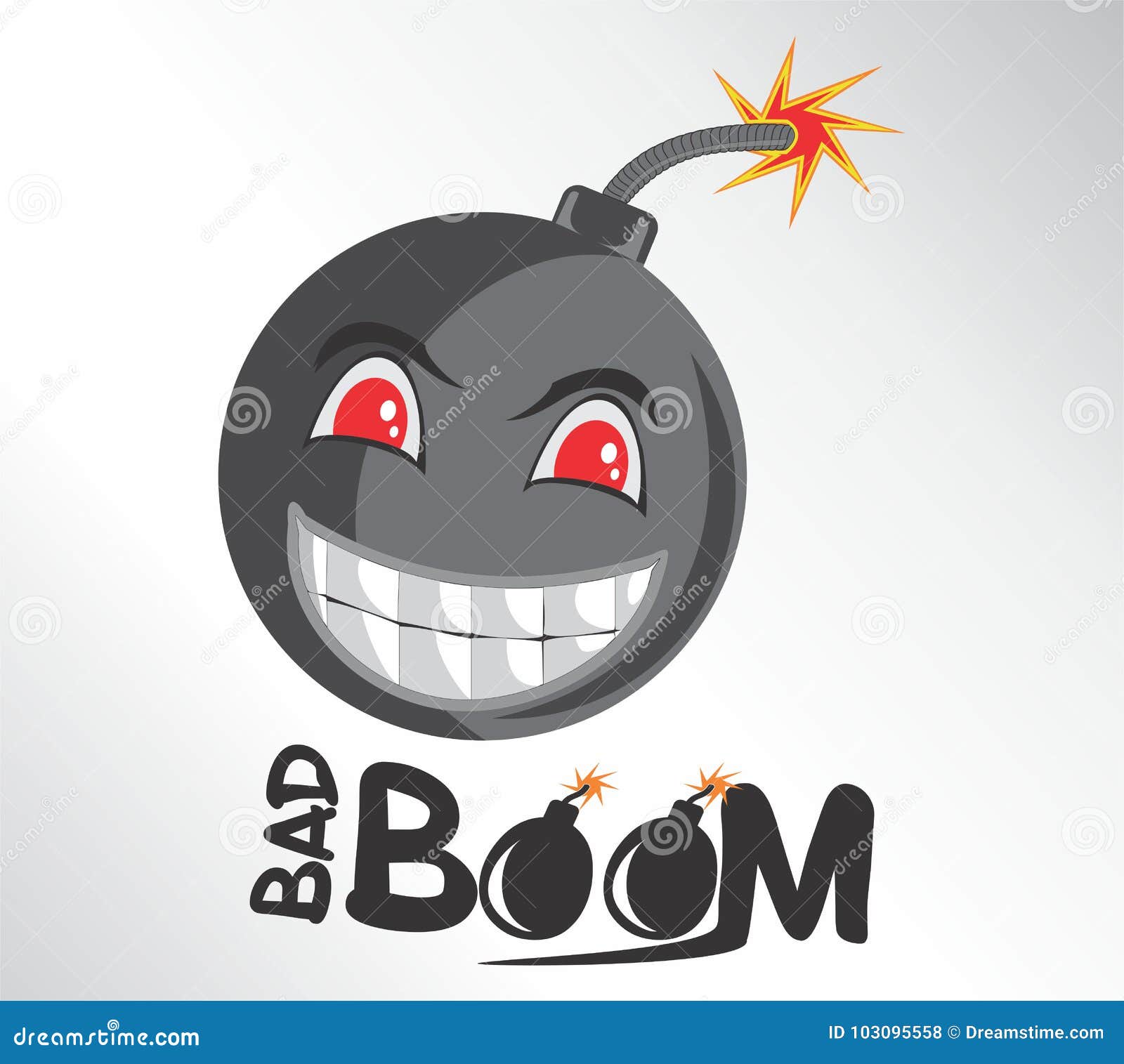 Boom Bad Face Cartoon stock vector. Illustration of element - 103095558