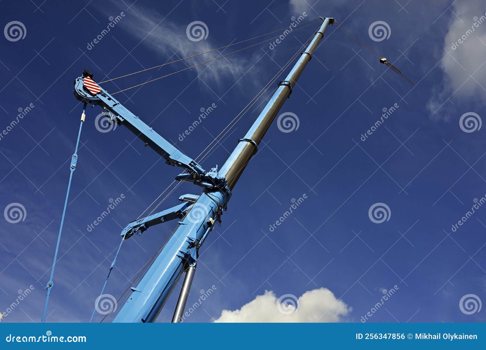 Boom lift crane stock photo. Image of blue, industrial 256347856