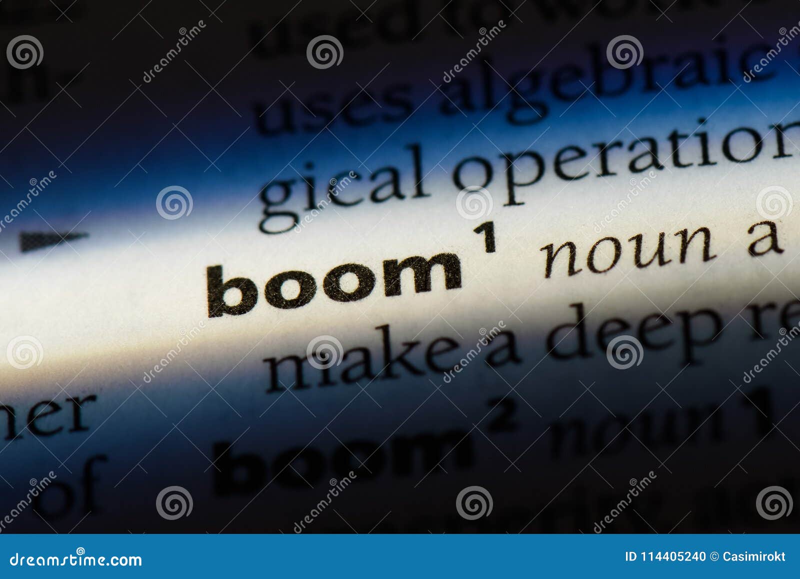 Boom stock photo. Image of printed, definition, dictionary 114405240