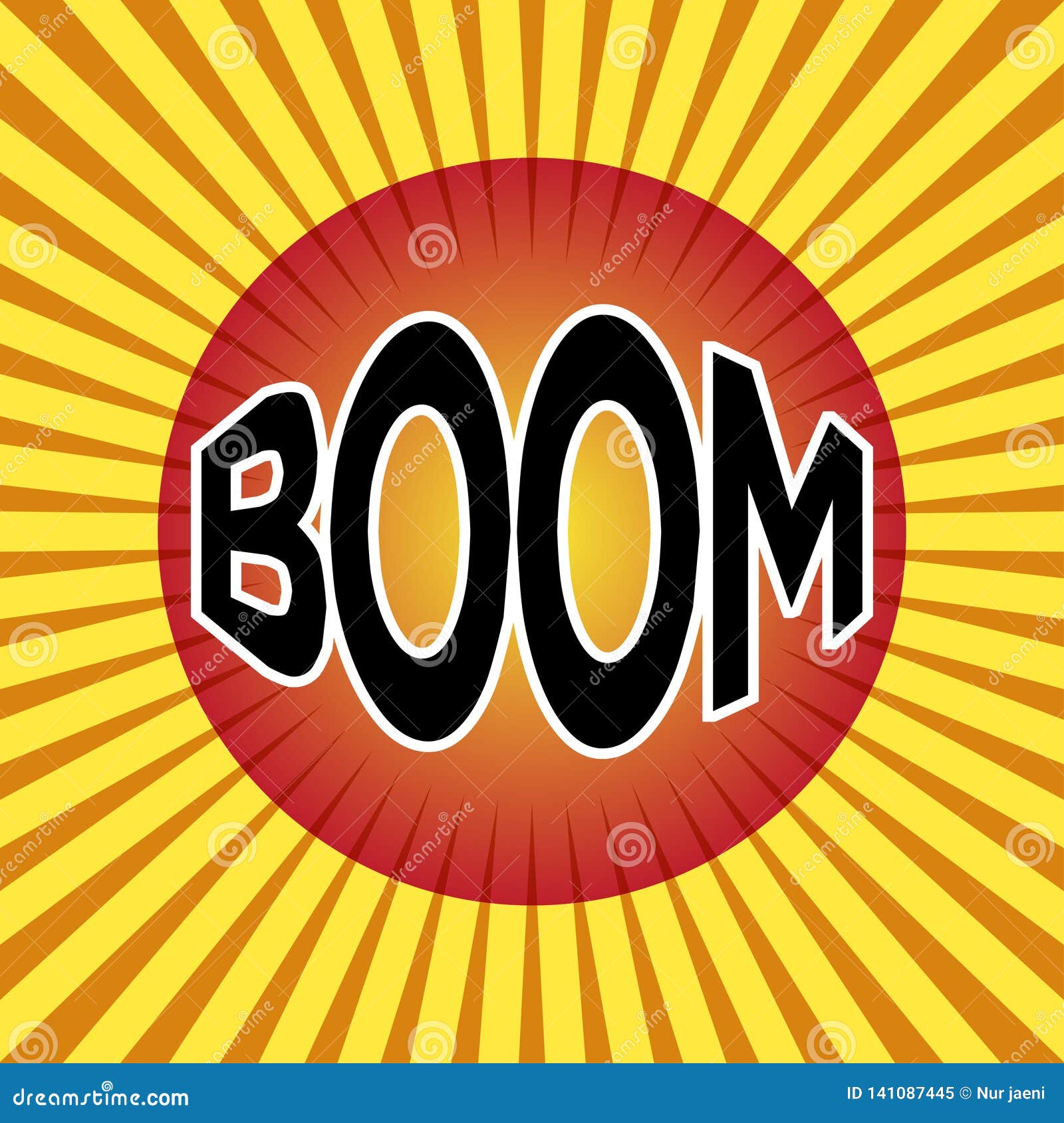 Boom Word Text  Effect Pop  Art  Design  Stock Illustration 