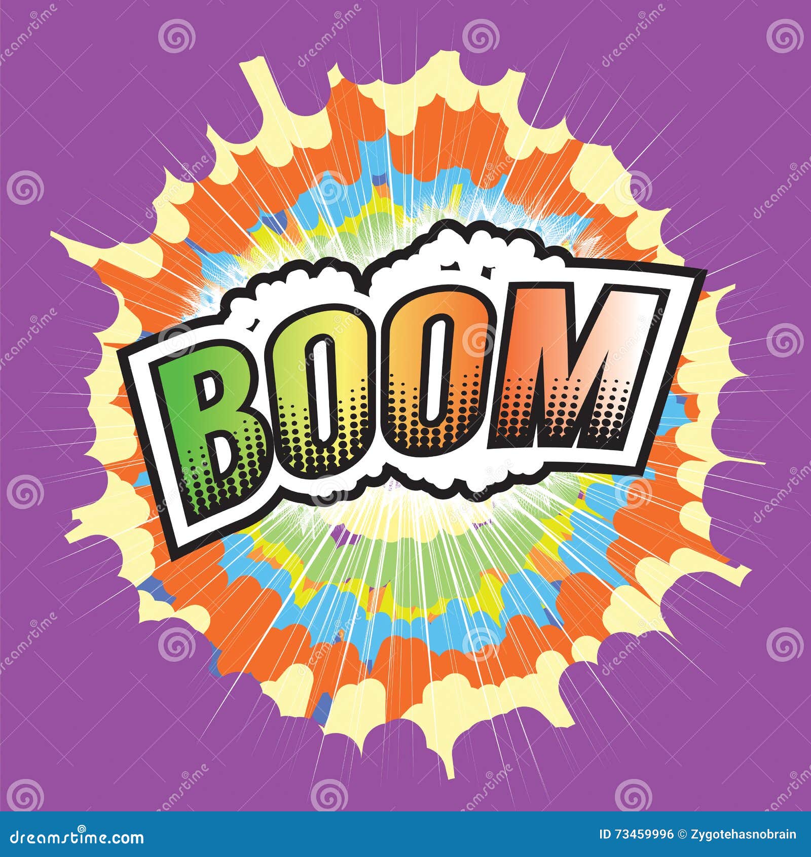 BOOM! Wording Sound Effect for Comic Speech Bubble. Stock Vector