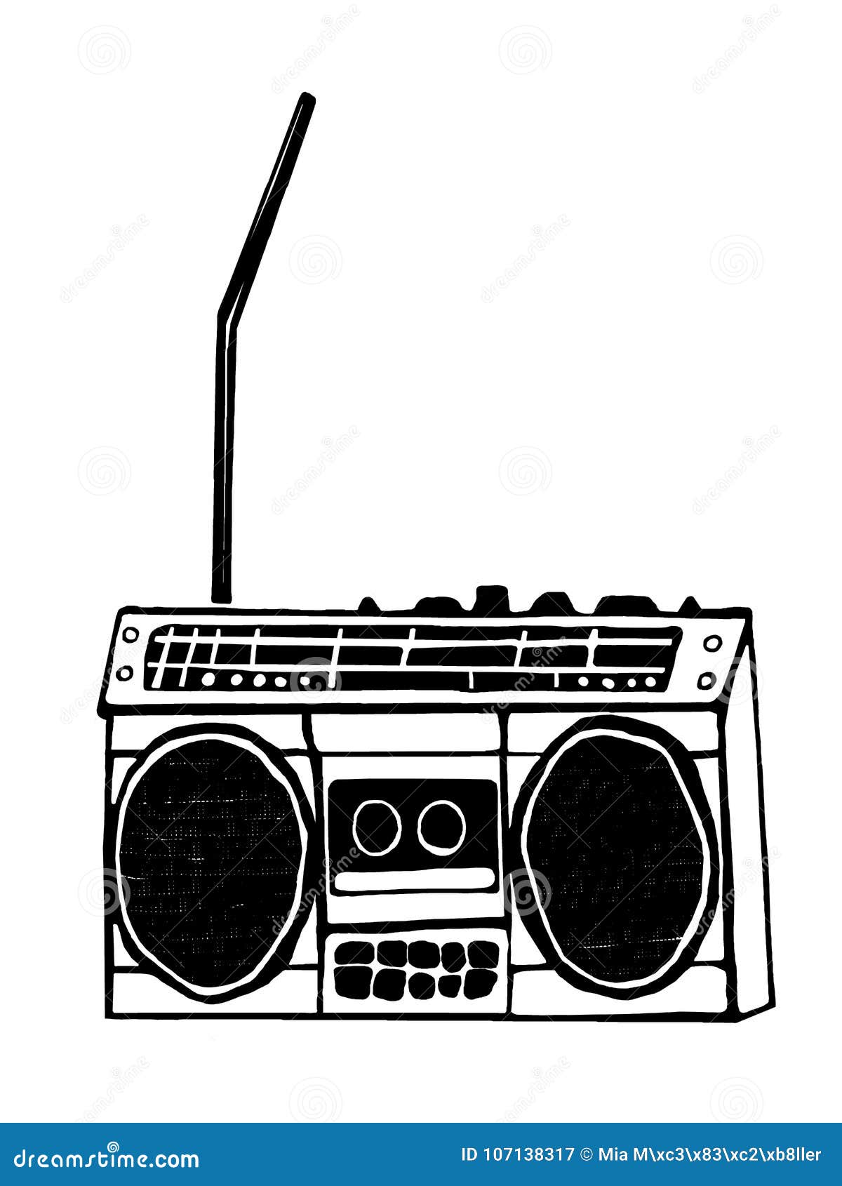 Boombox illustration stock illustration. Illustration of music 107138317