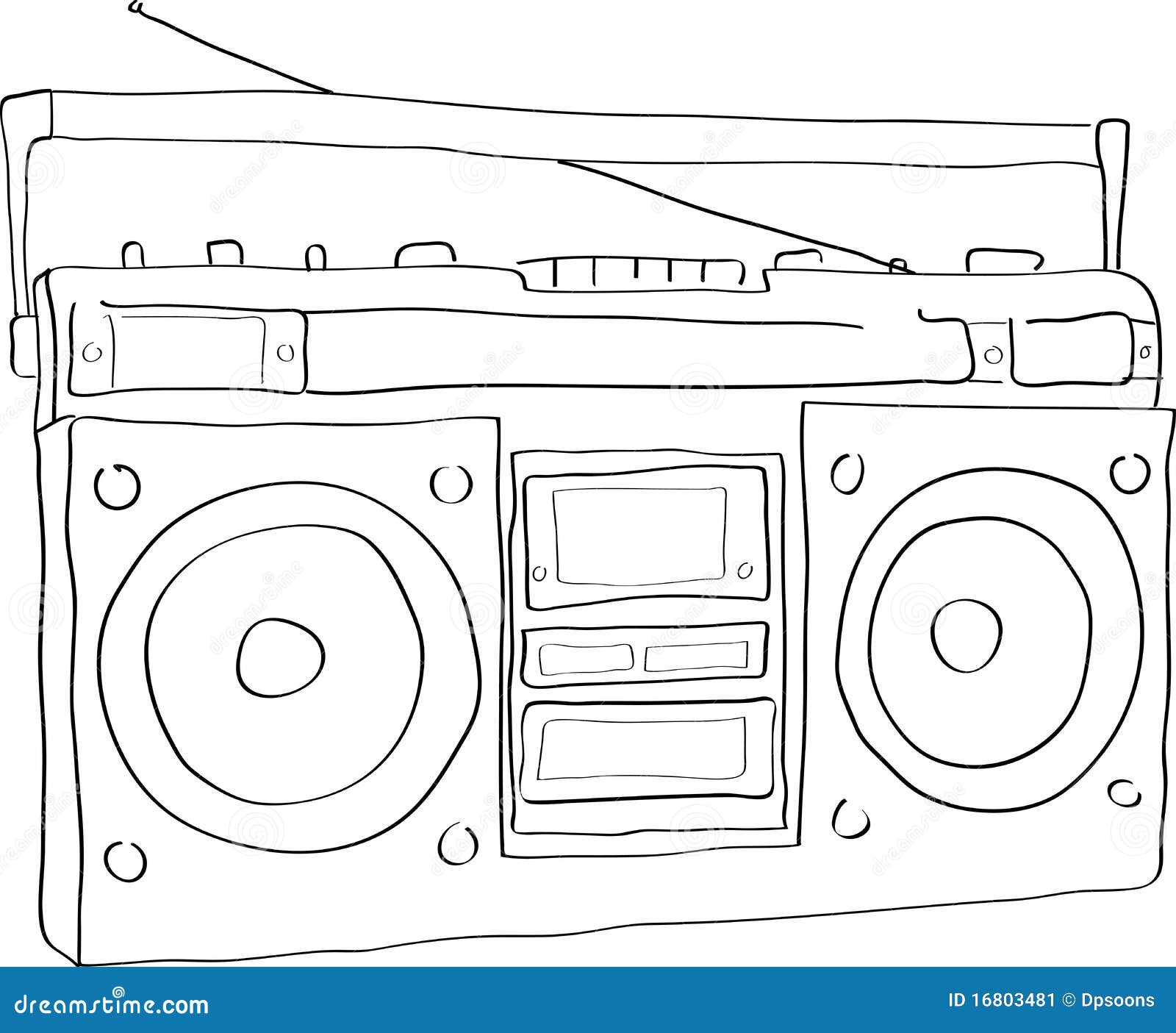 Boombox radio stock vector. Illustration of outlined - 16803481