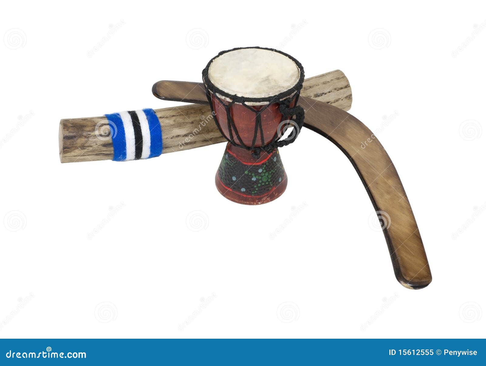 Boomerang, Drum and Rainstick Stock Image Image of return, painted