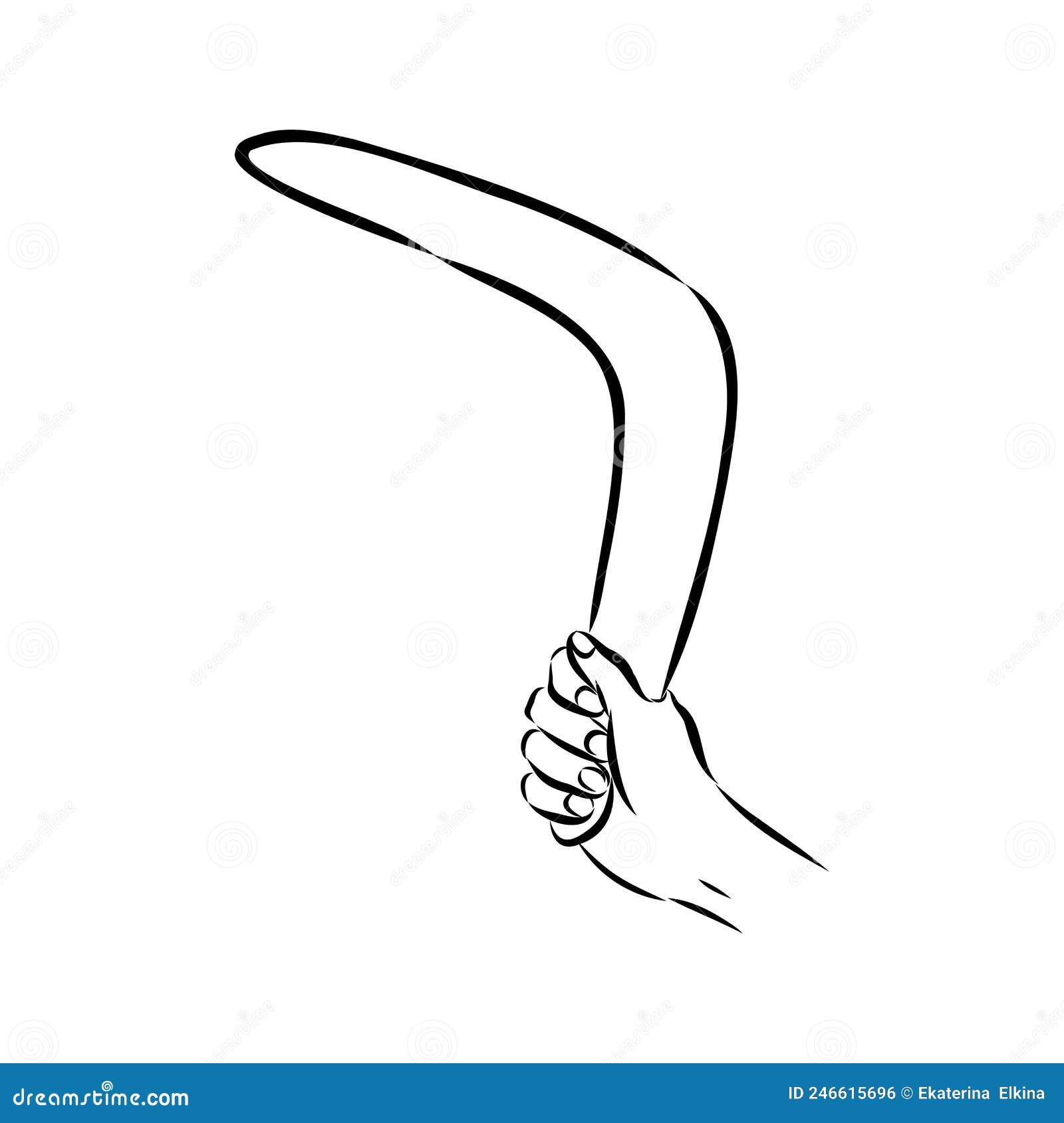 Boomerang In Flight. Vector Drawing Boomerang Vector CartoonDealer