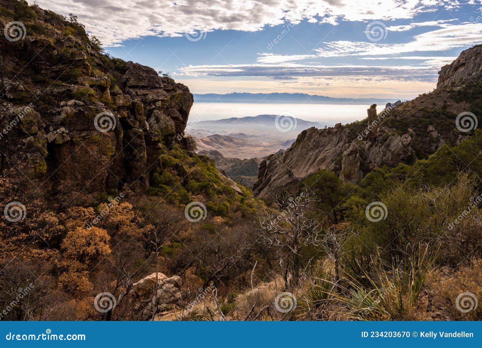 boot canyon cuts into the chisos mountains
