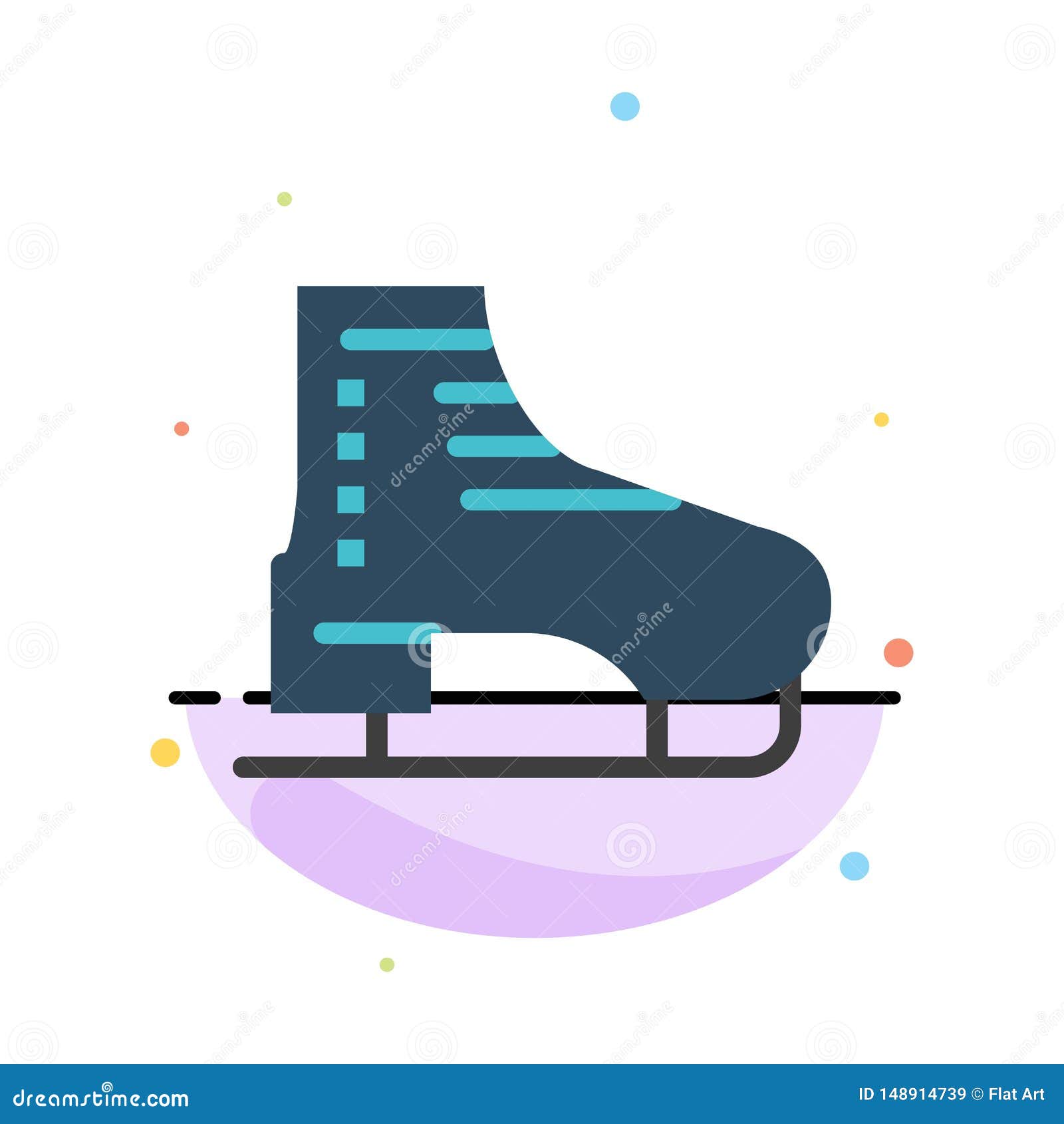Boot, Ice, Skate, Skates, Skating Abstract Flat Color Icon Template
