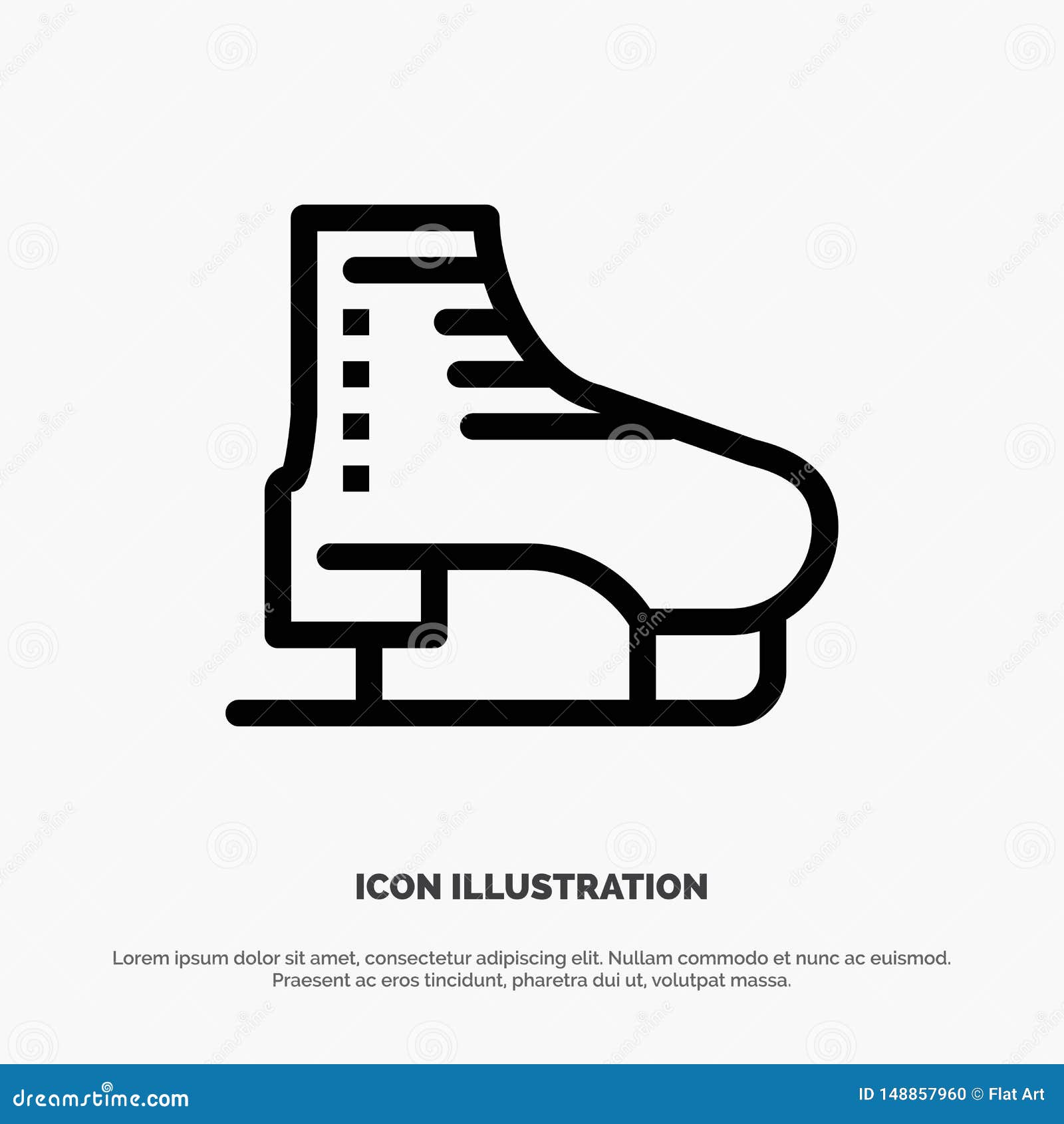 Boot, Ice, Skate, Skates, Skating Line Icon Vector Stock Vector