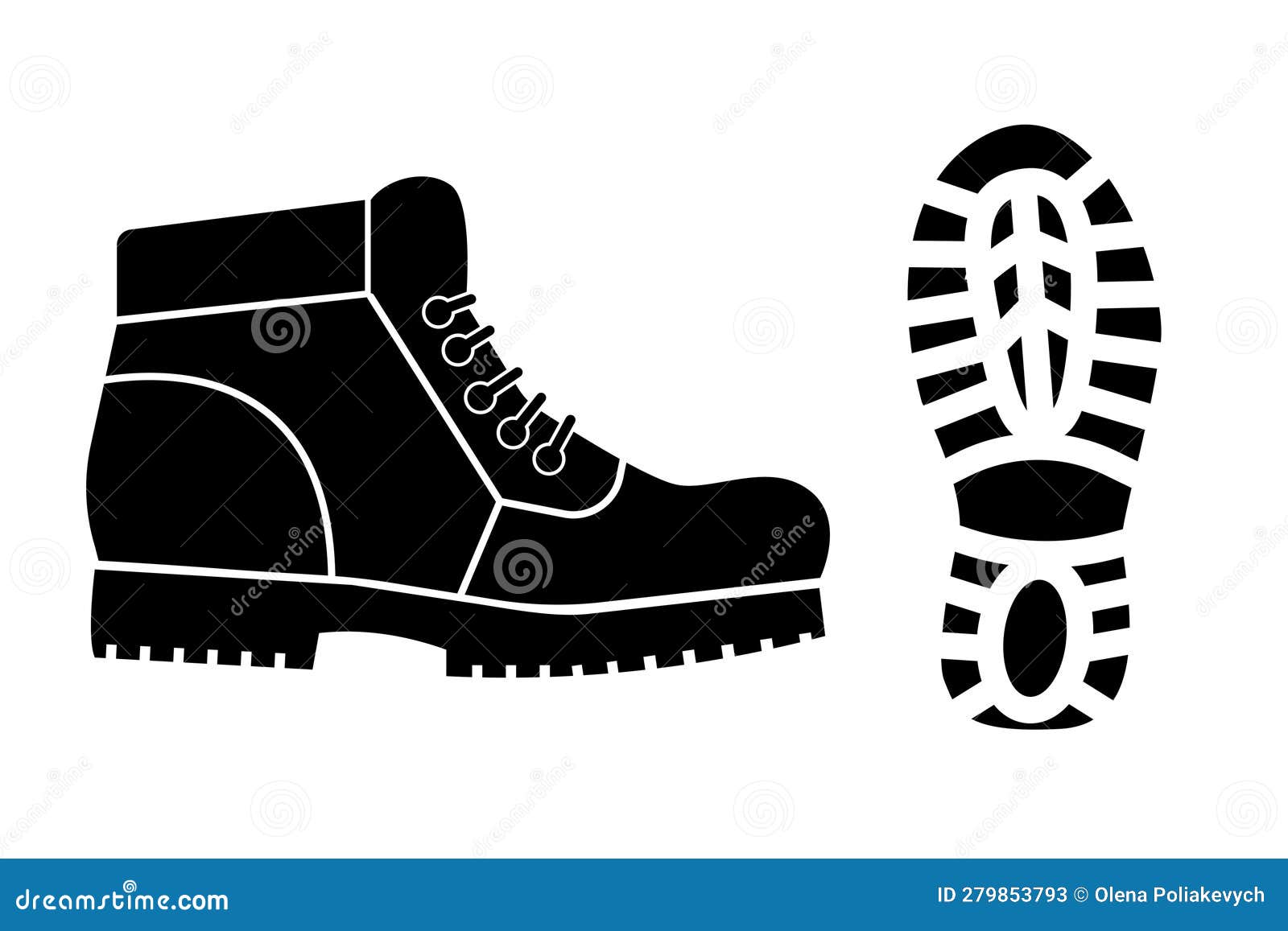 Boot for Print Design. Boot and Boot Marks. Vector Illustration Stock