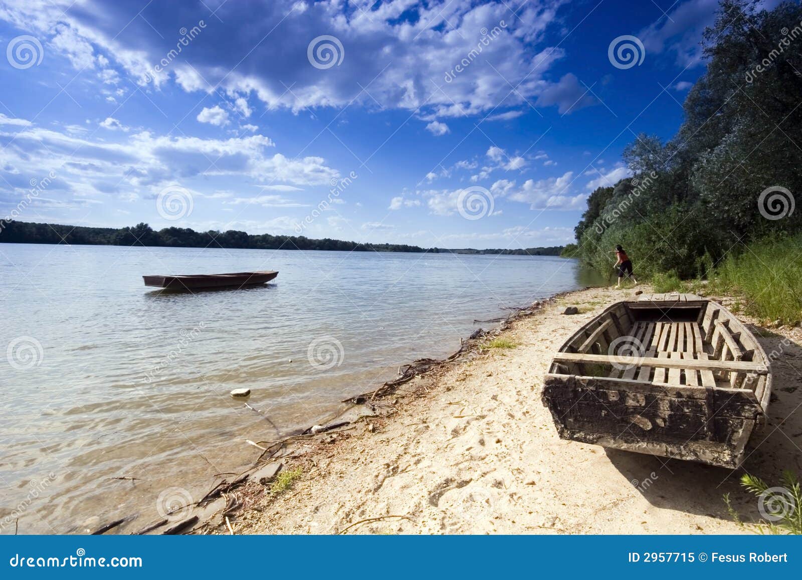 Boot in the river stock image. Image of nature, boating 2957715