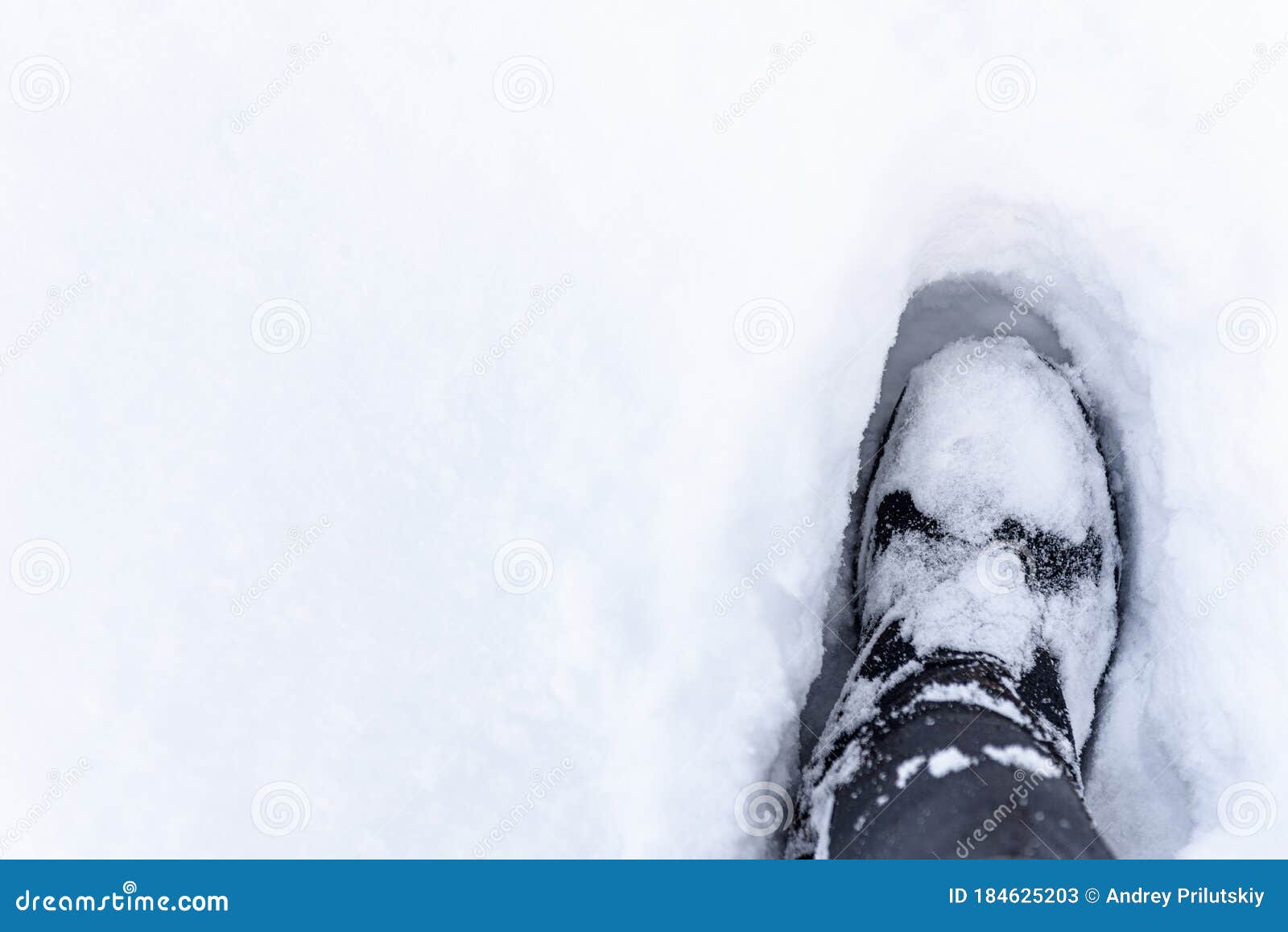 Boot in the Snow. Footprint in the Snow Stock Image - Image of clean ...