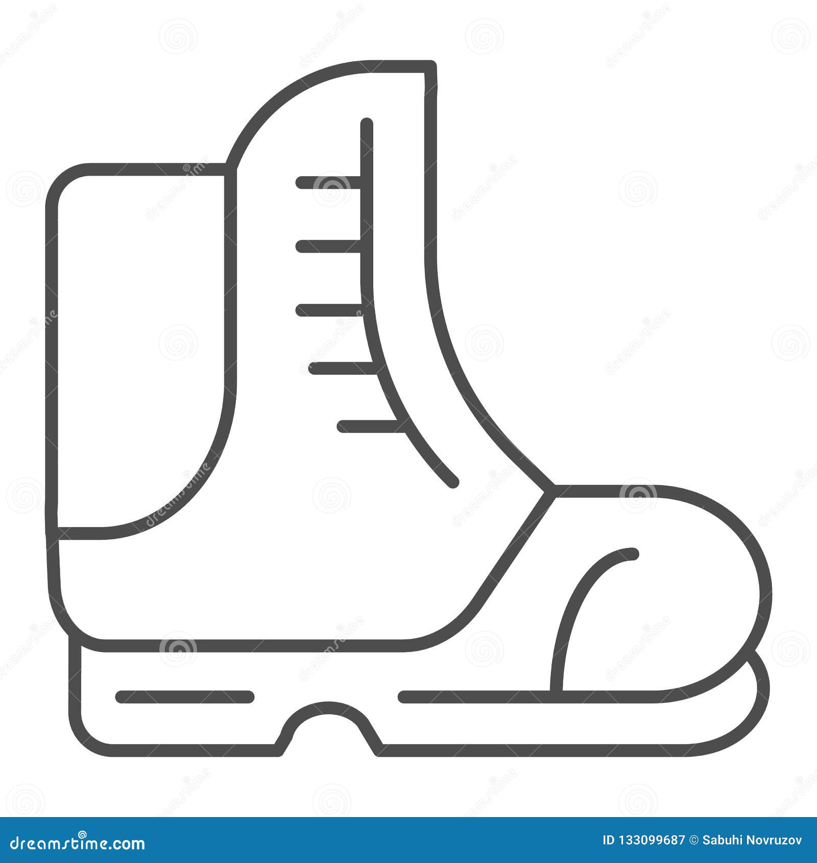 Boot Thin Line Icon. Footwear Vector Illustration Isolated on White ...
