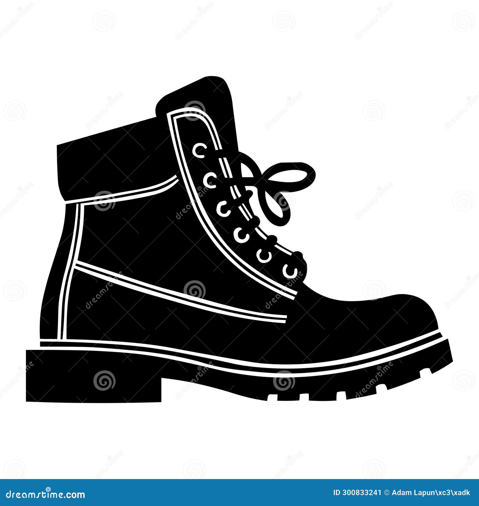 Boot Vector Black Icon on White Background Stock Illustration